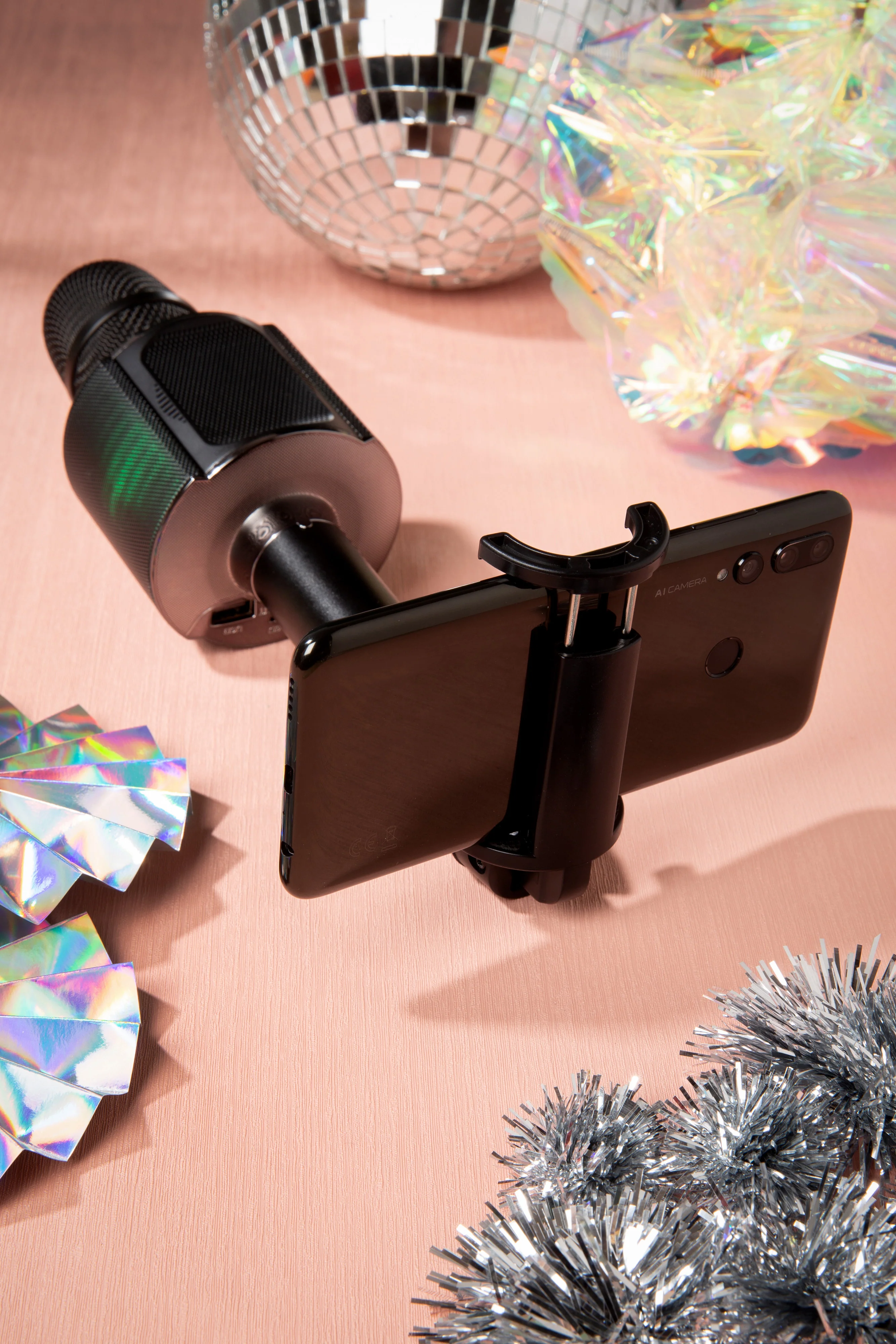 LENCO BMC-090BK - Bluetooth® Karaoke microfoon met speaker en verlichting - Zwart - Image 11