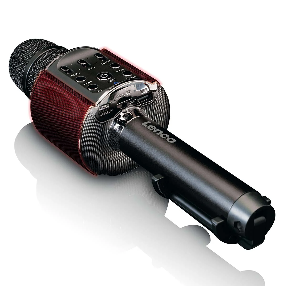 LENCO BMC-090BK - Bluetooth® Karaoke microfoon met speaker en verlichting - Zwart - Image 6