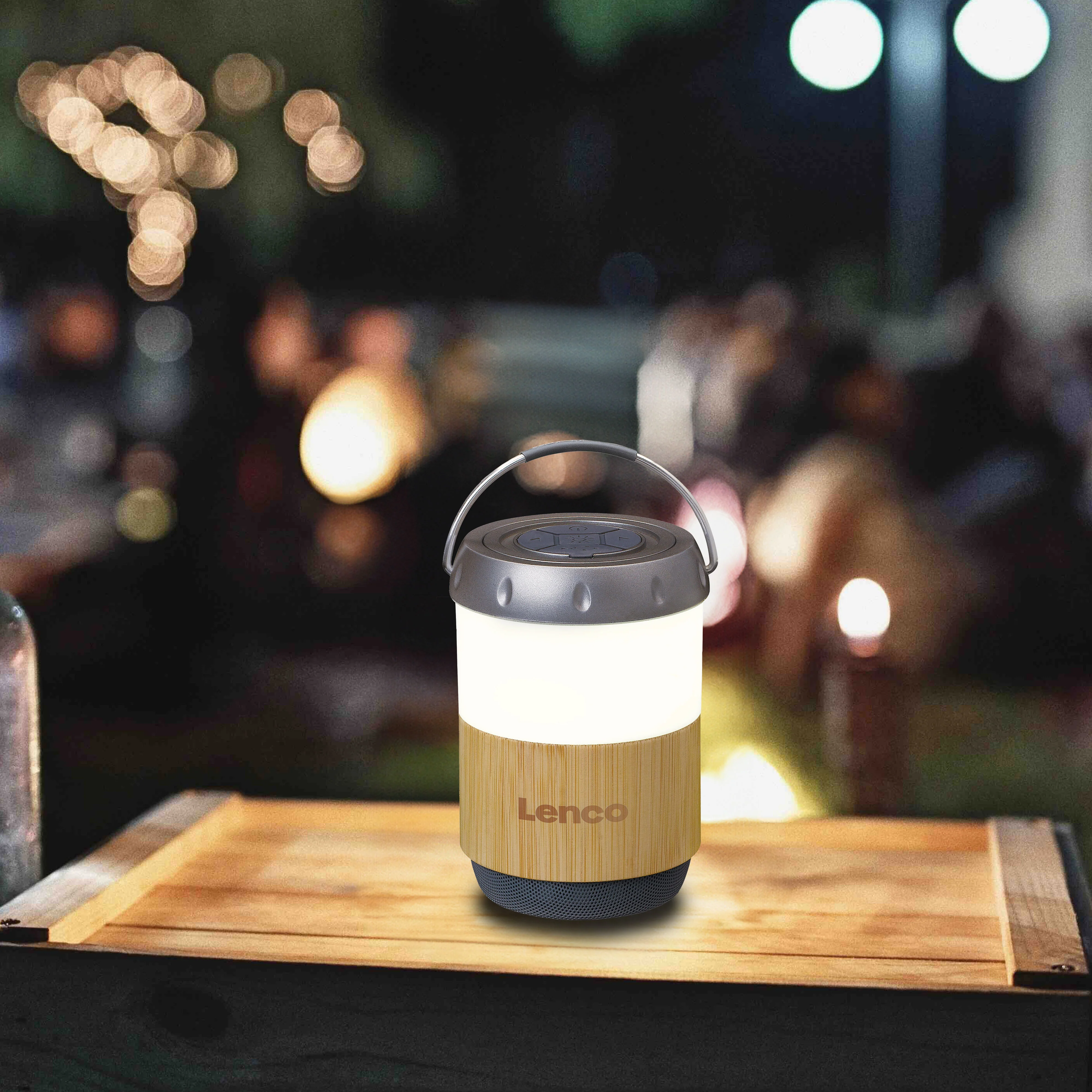 LENCO BTL-030BA - Lantaarn met ingebouwde Bluetooth® speaker - Bamboo - Image 11