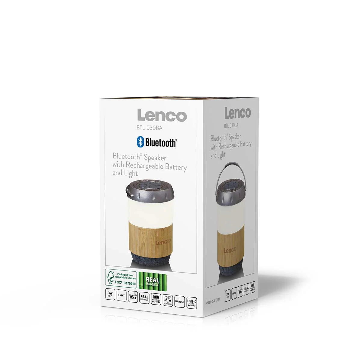 LENCO BTL-030BA - Lantaarn met ingebouwde Bluetooth® speaker - Bamboo - Image 13