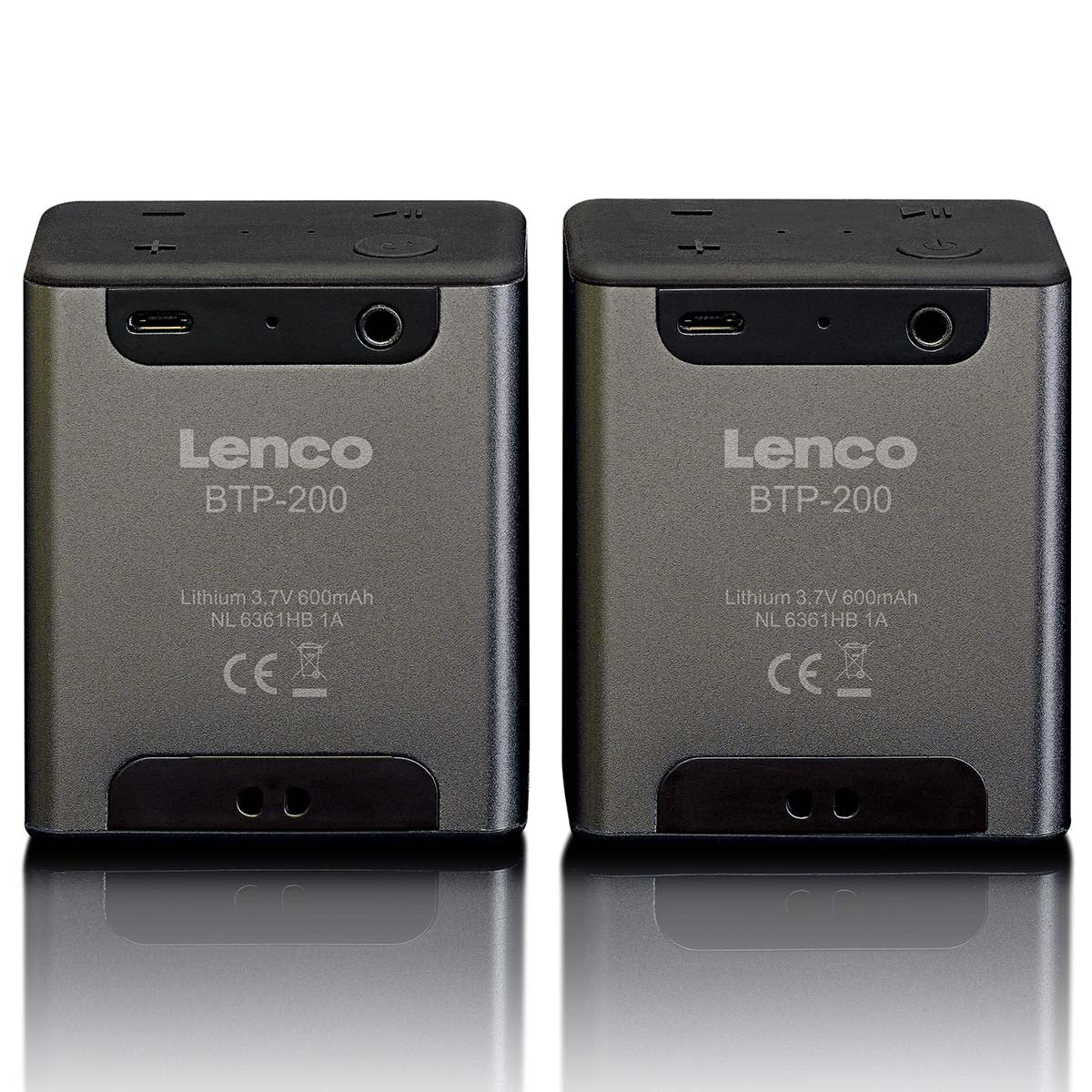 LENCO BTP-200BK - Bluetooth® Stereo Speaker set met 8 uur speeltijd met accessoires - Grijs - Image 3