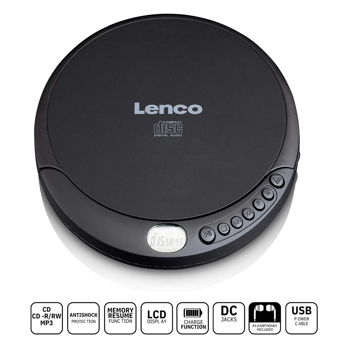 LENCO CD-010 - Portable CD speler met oplaadfunctie - Zwart - Image 8