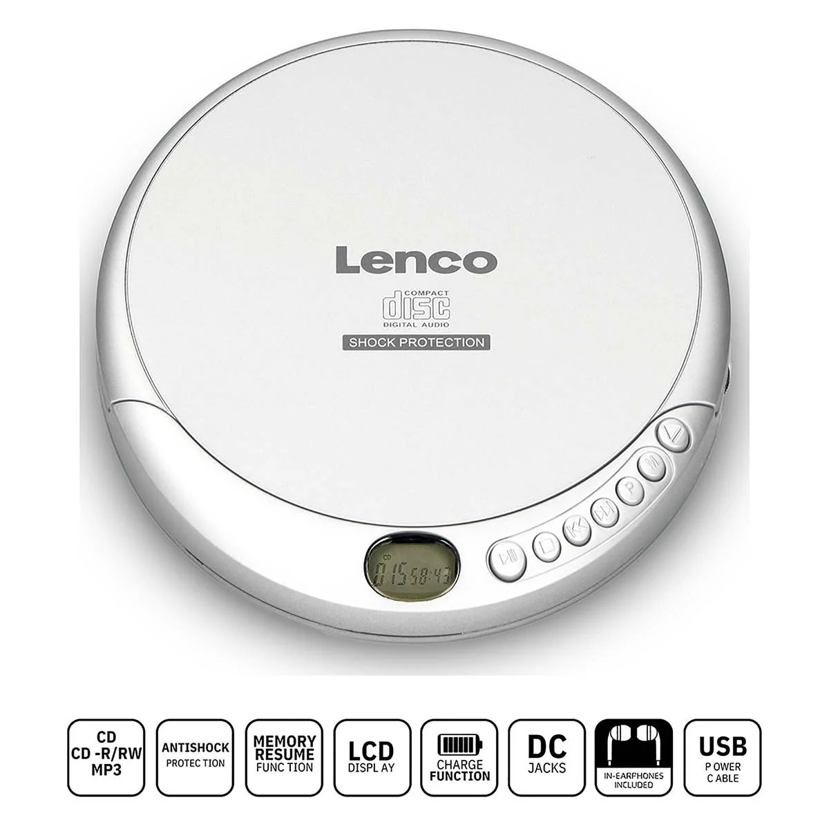 LENCO CD-201SI - Portable CD-speler met anti-shock - Zilver - Image 10