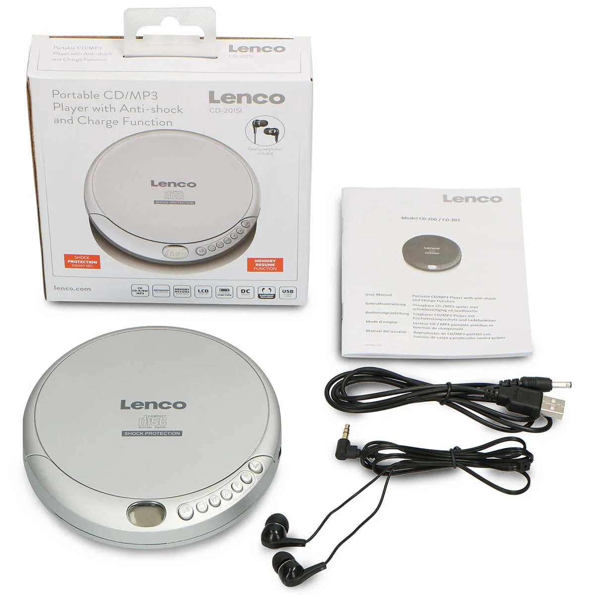 LENCO CD-201SI - Portable CD-speler met anti-shock - Zilver - Image 14