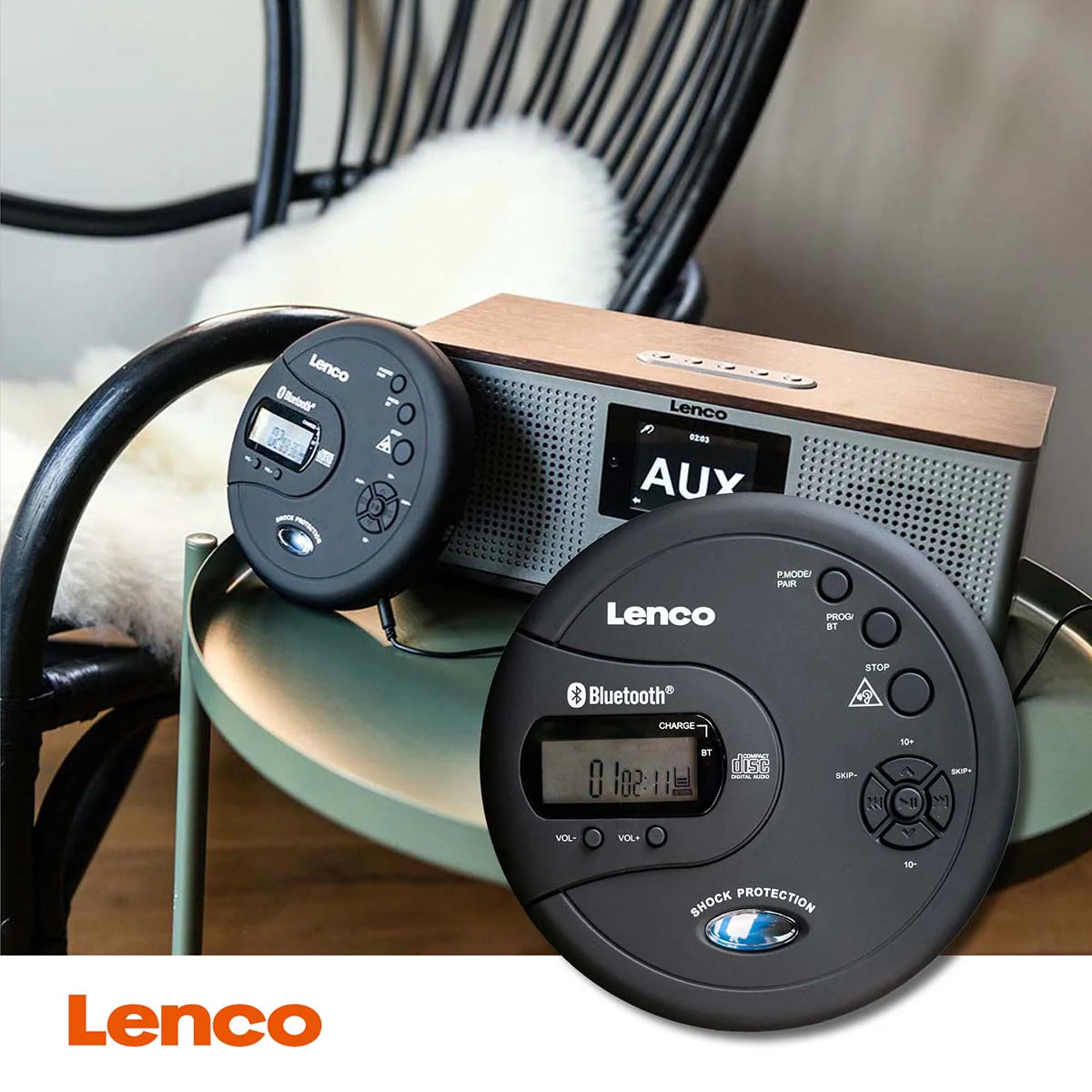 LENCO CD-300BK - Draagbare Bluetooth® CD-MP3 speler met anti-shock - Zwart - Image 10