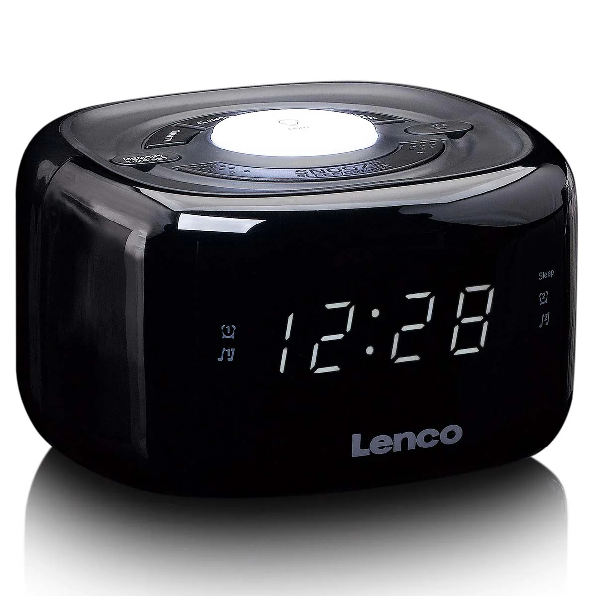 LENCO CR-12BK - FM Wekkerradio met nachtlamp - Zwart - Image 4