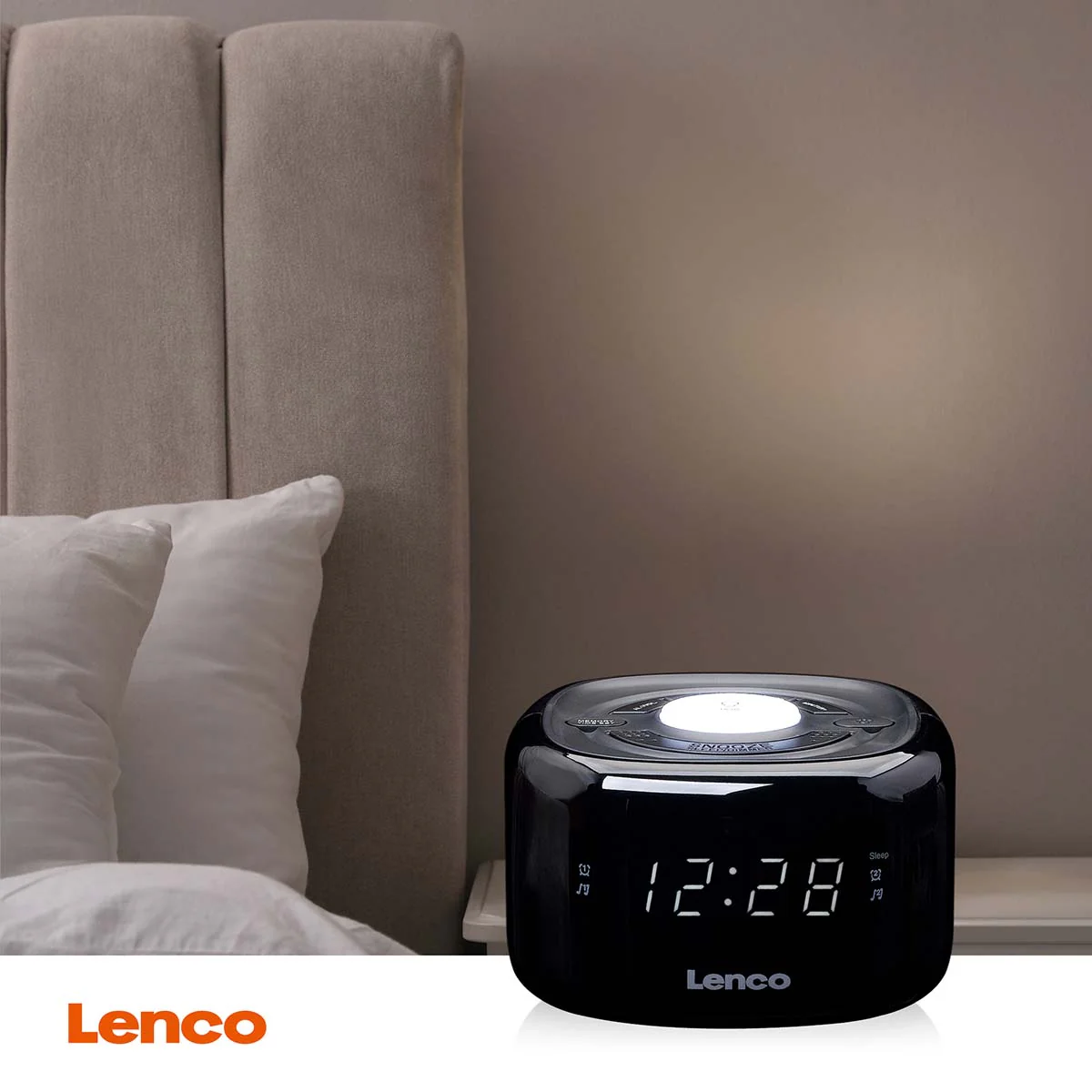 LENCO CR-12BK - FM Wekkerradio met nachtlamp - Zwart - Image 8