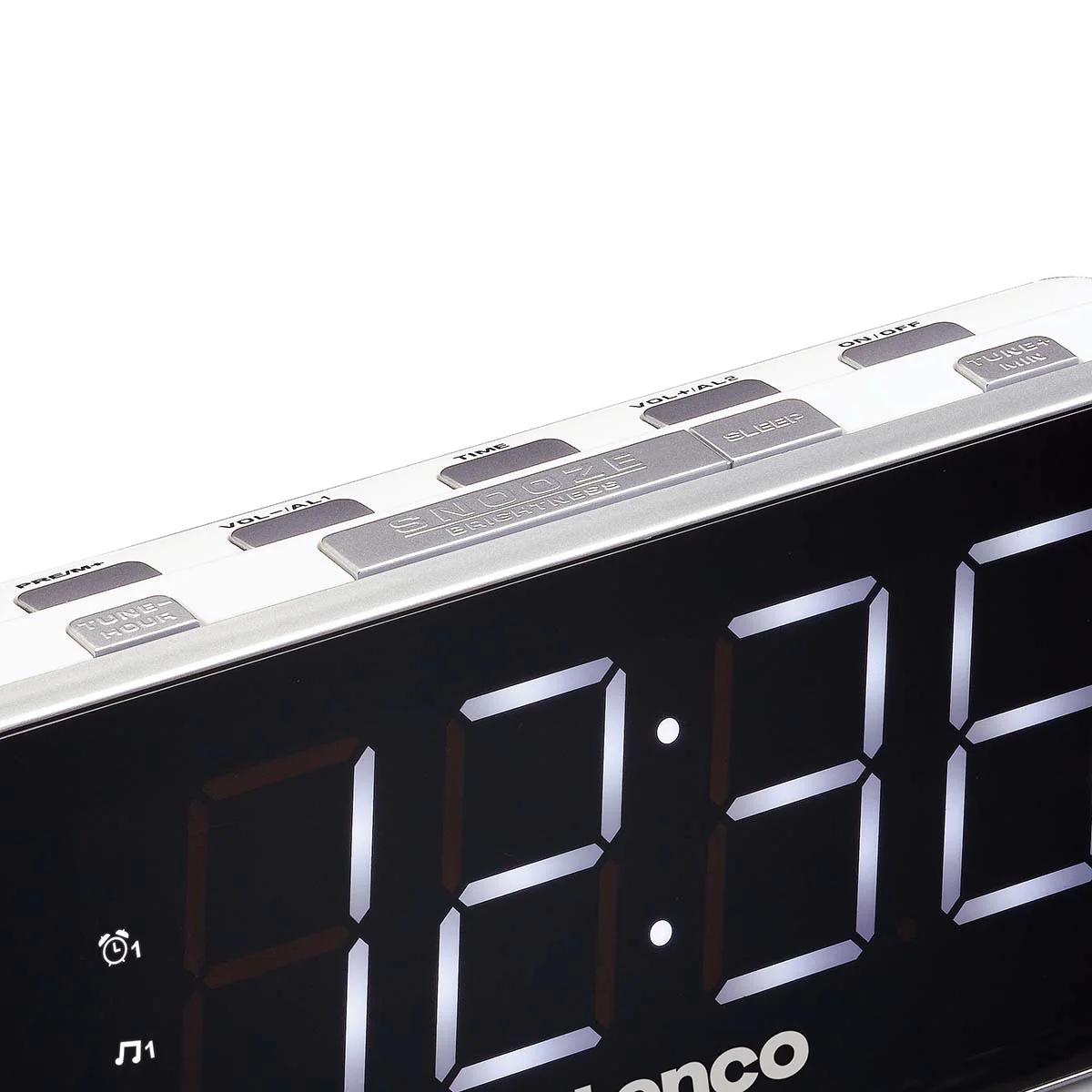 LENCO CR-18 White - PLL FM Wekkerradio groot en overzichtelijk 1,8" LED display - Wit - Image 4