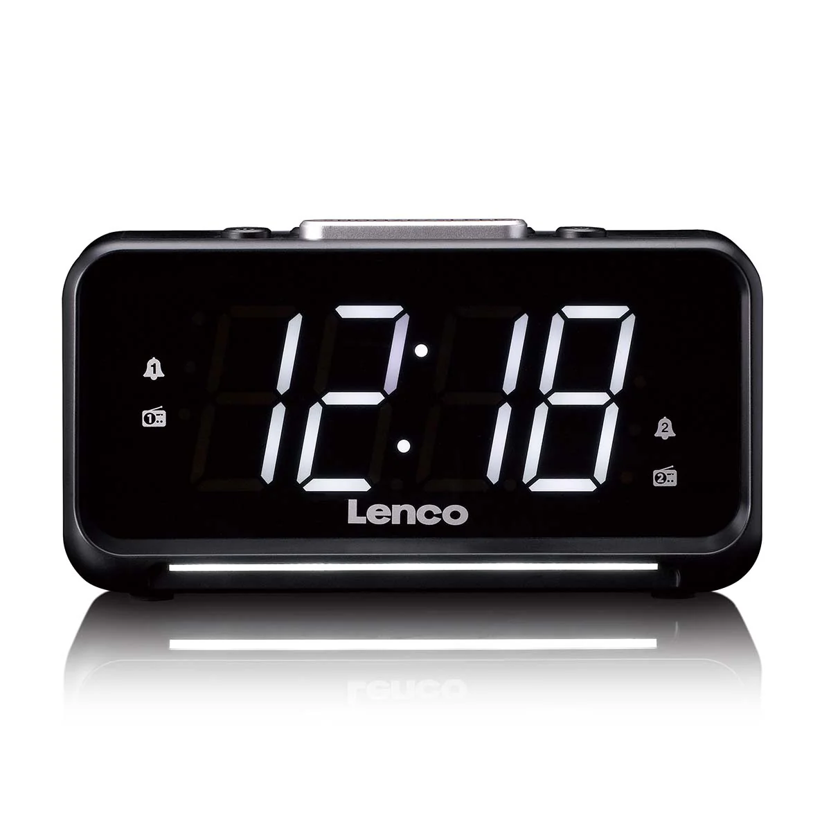 Lenco CR-28BK - Wekkerradio met handmatige dimmer, nachtverlichting en helder LED-display - Zwart - Image 3