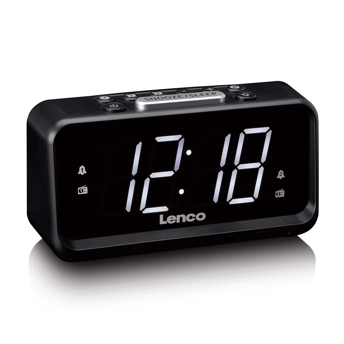 Lenco CR-28BK - Wekkerradio met handmatige dimmer, nachtverlichting en helder LED-display - Zwart - Image 5