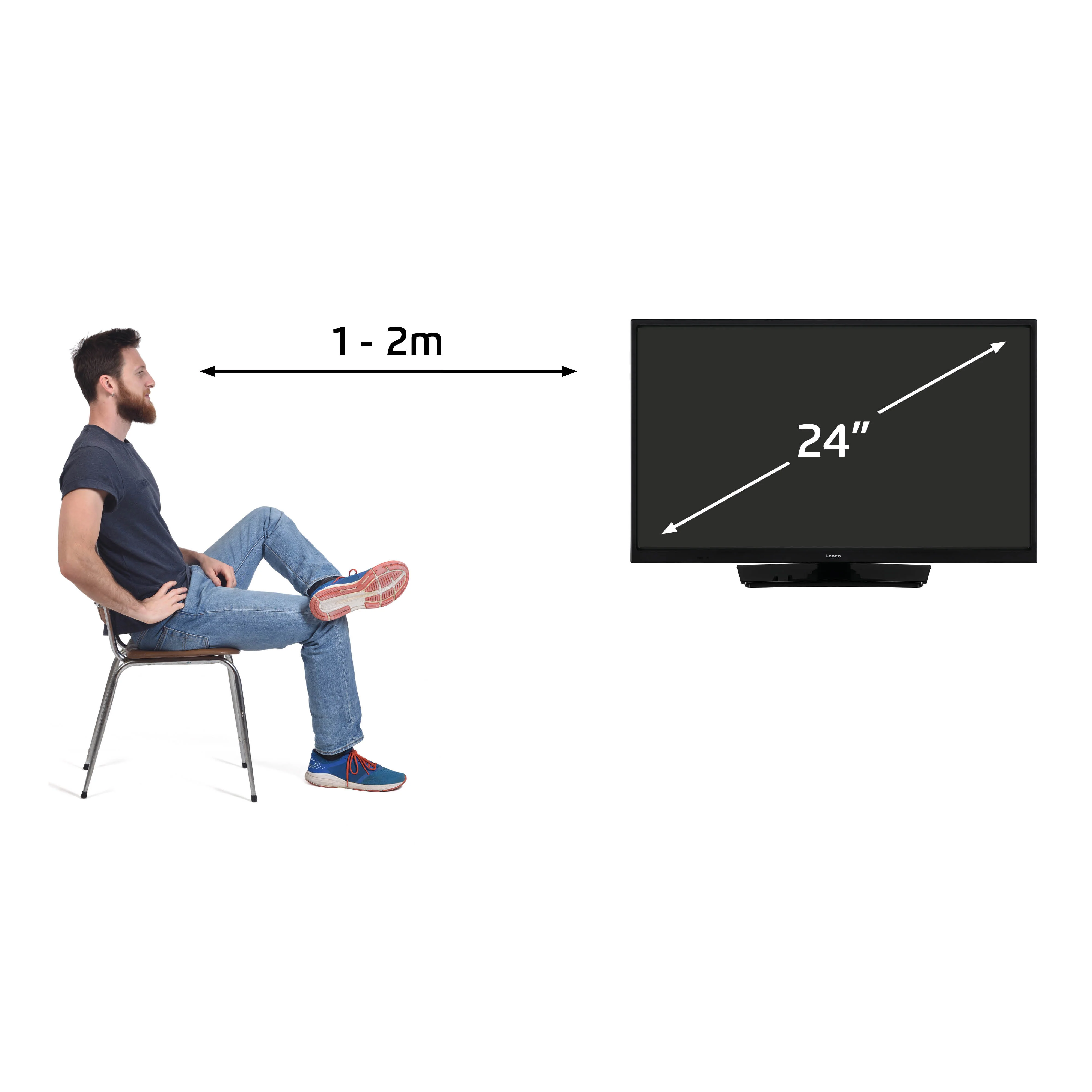 LENCO DVL-2483BK (V2) - 24" Smart TV met ingebouwde DVD speler en 12V auto adapter - Zwart - Image 14