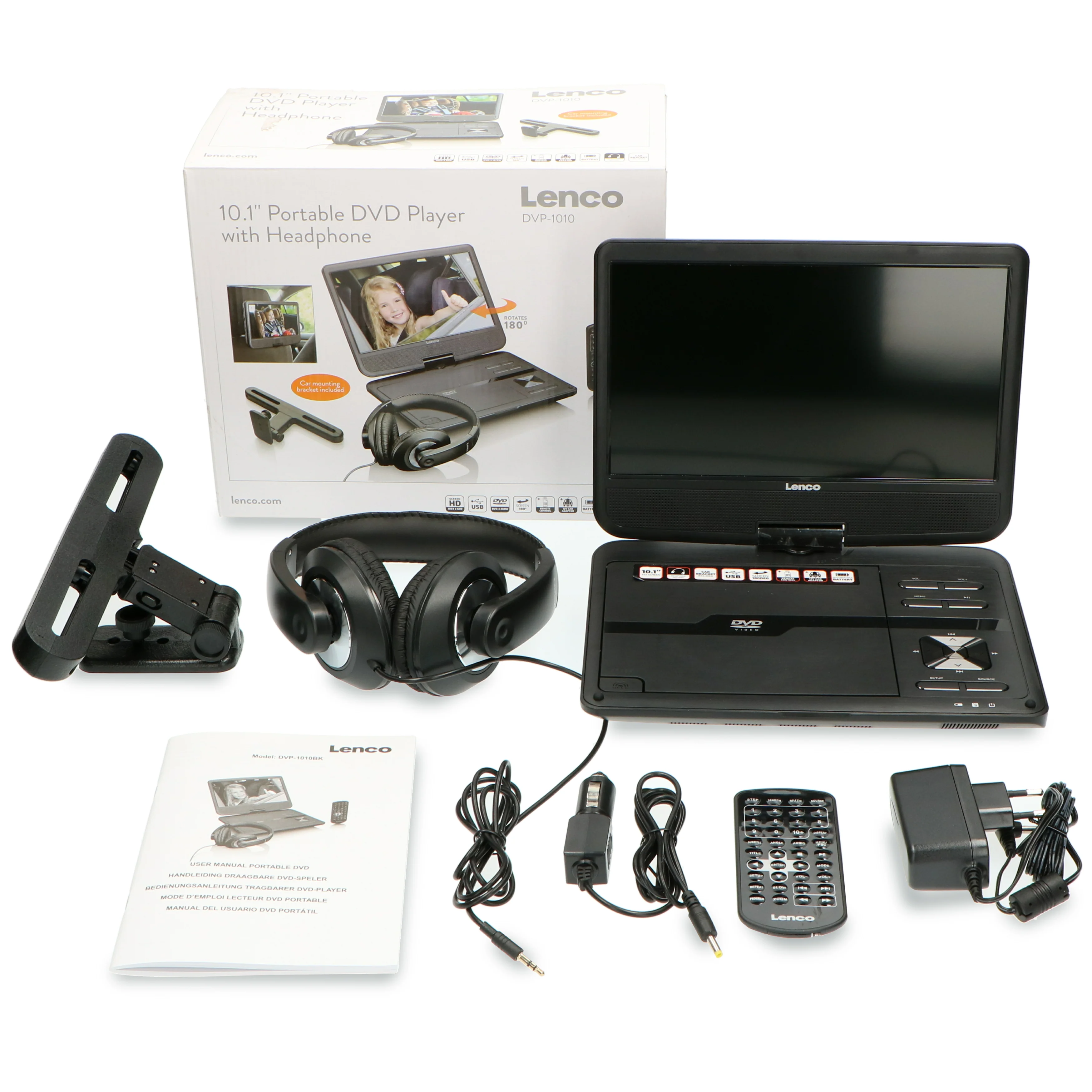 LENCO DVP-1010BK - Portable 10" DVD-speler met USB-hoofdtelefoon-ophangbeugel - Image 19