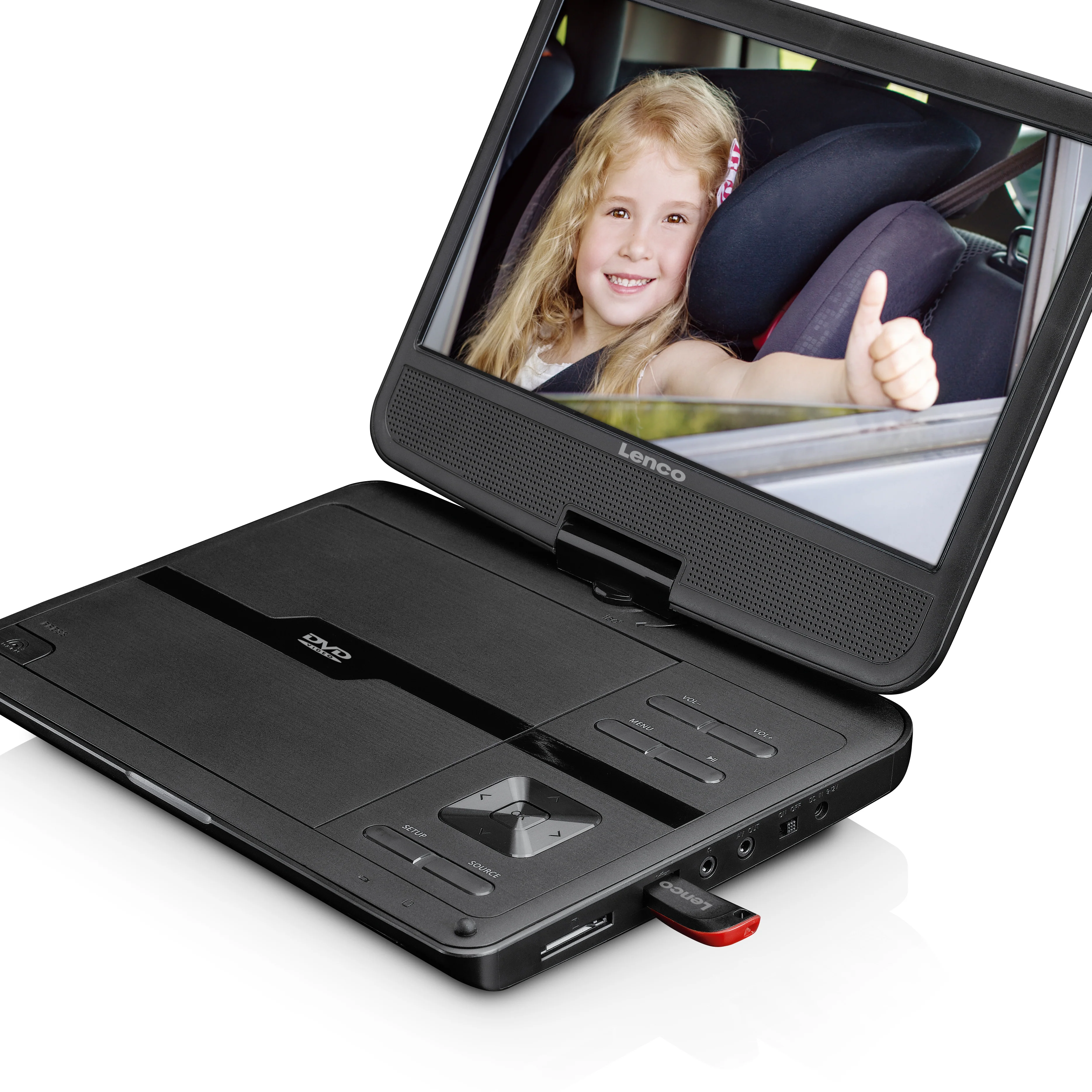 LENCO DVP-1010BK - Portable 10" DVD-speler met USB-hoofdtelefoon-ophangbeugel - Image 4