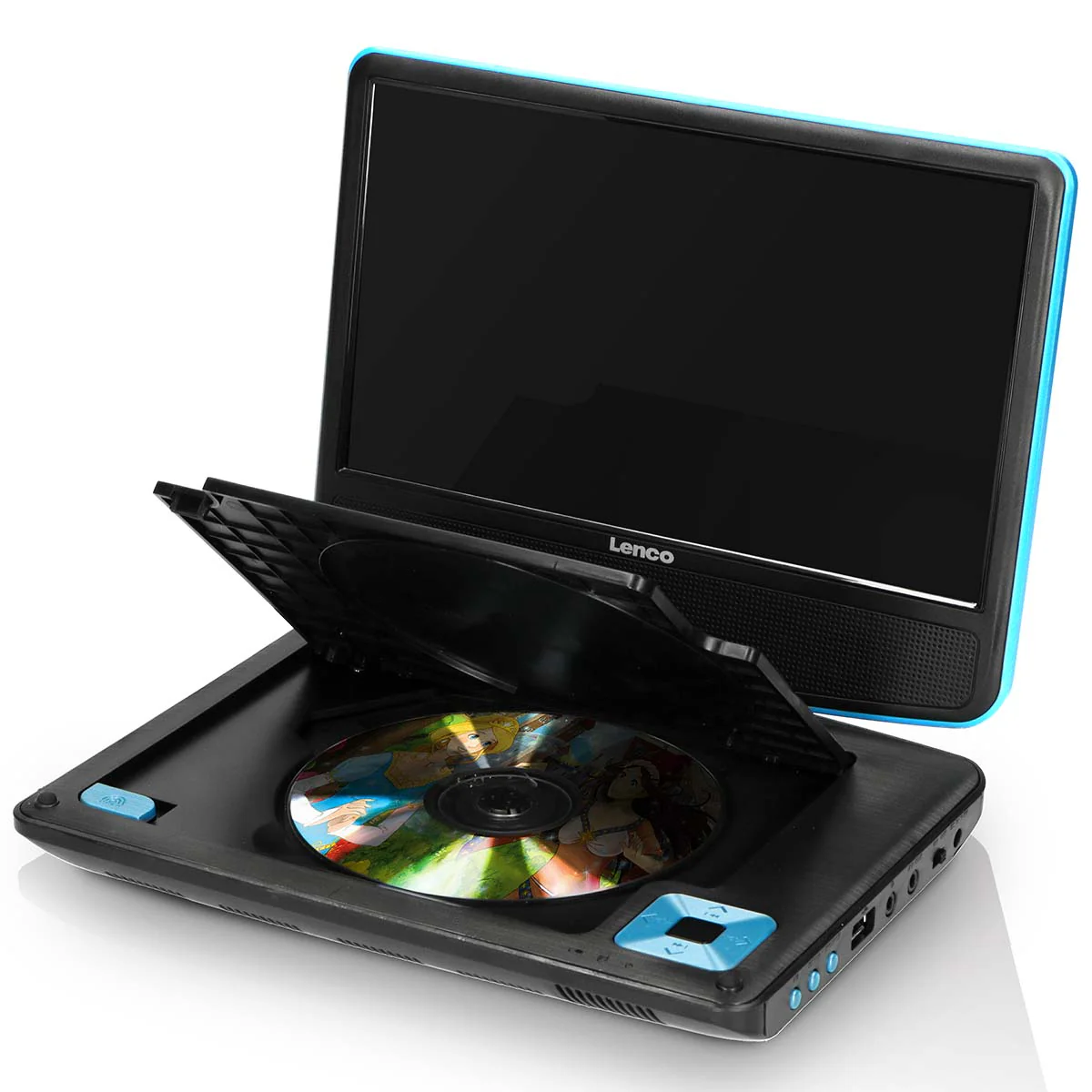 LENCO DVP-910BU - Portable 9" DVD-speler met USB-hoofdtelefoon en ophangbeugel - Blauw/zwart - Image 3