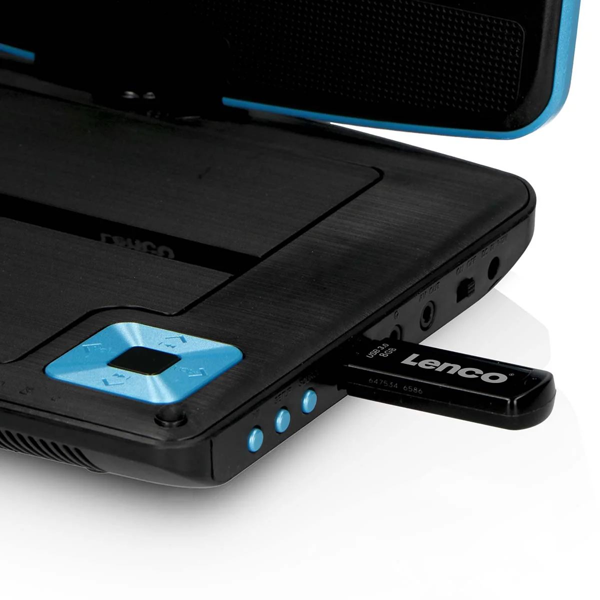 LENCO DVP-910BU - Portable 9" DVD-speler met USB-hoofdtelefoon en ophangbeugel - Blauw/zwart - Image 9