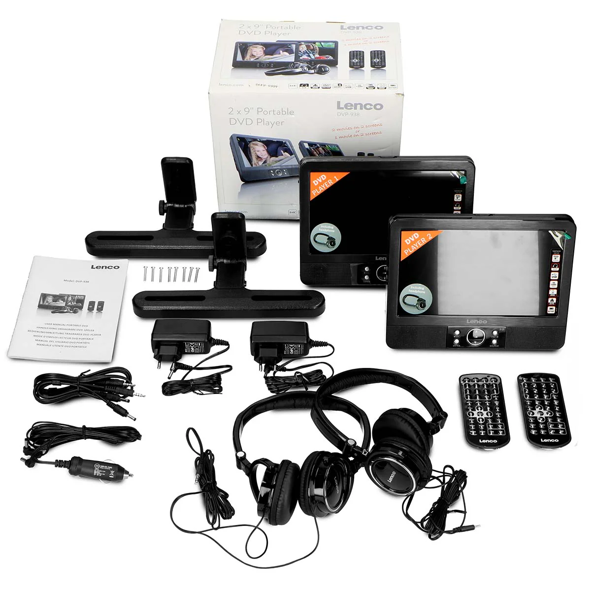 LENCO DVP-939 - 2x9" Portable DVD speler met USB,SD, ingebouwde batterij- Zwart - Image 12