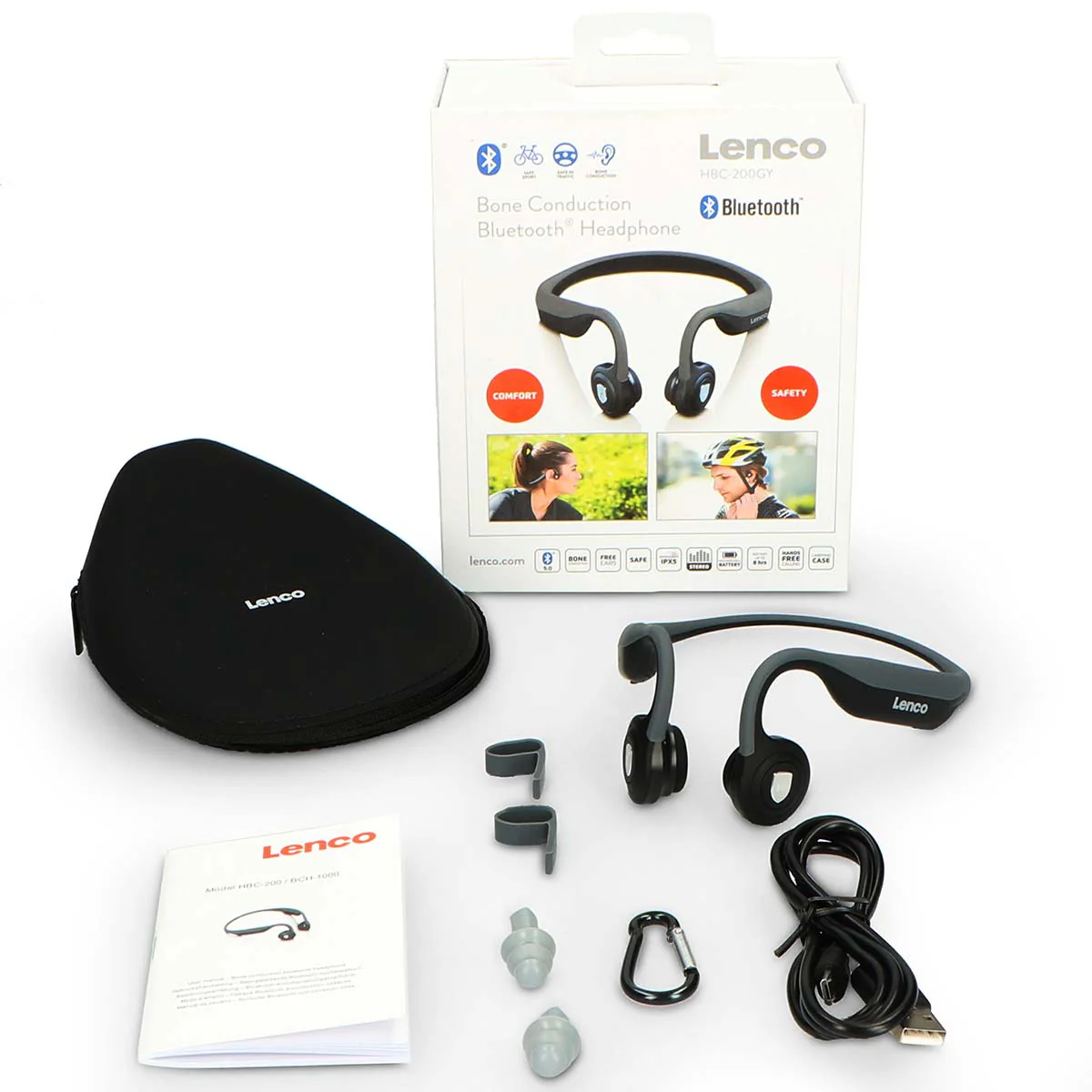 LENCO HBC-200 Bone Conduction Bluetooth® hoofdtelefoon - Zwart - Image 10