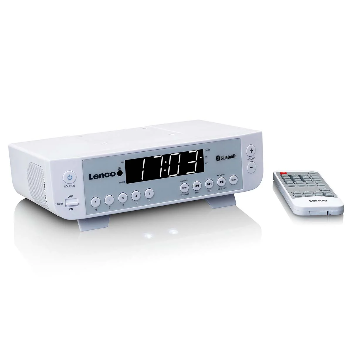 LENCO KCR-100WH - FM Keukenradio met Bluetooth®, LED-verlichting en timer - Wit - Image 4