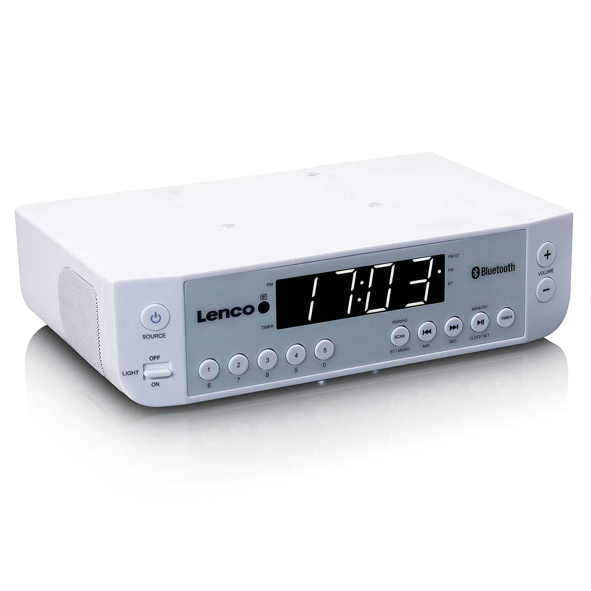 LENCO KCR-100WH - FM Keukenradio met Bluetooth®, LED-verlichting en timer - Wit - Image 5