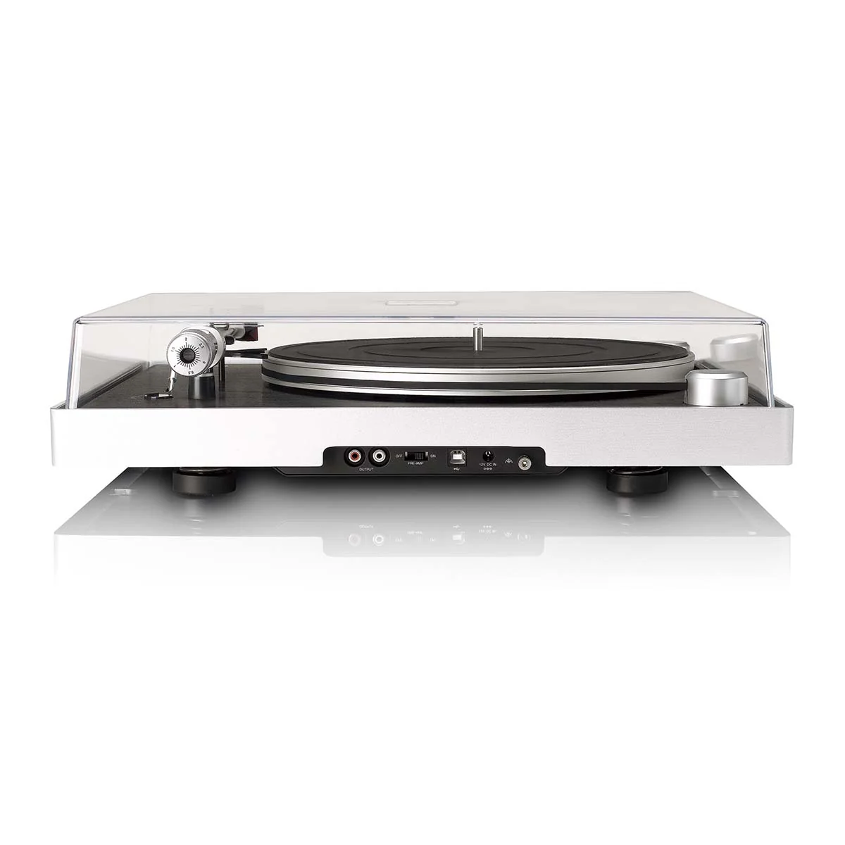 LENCO L-455BK - Platenspeler met zichtbare riemaandrijving, frame van geborsteld aluminium en Ortofon 2M RED cartridge - Zwart - Image 6