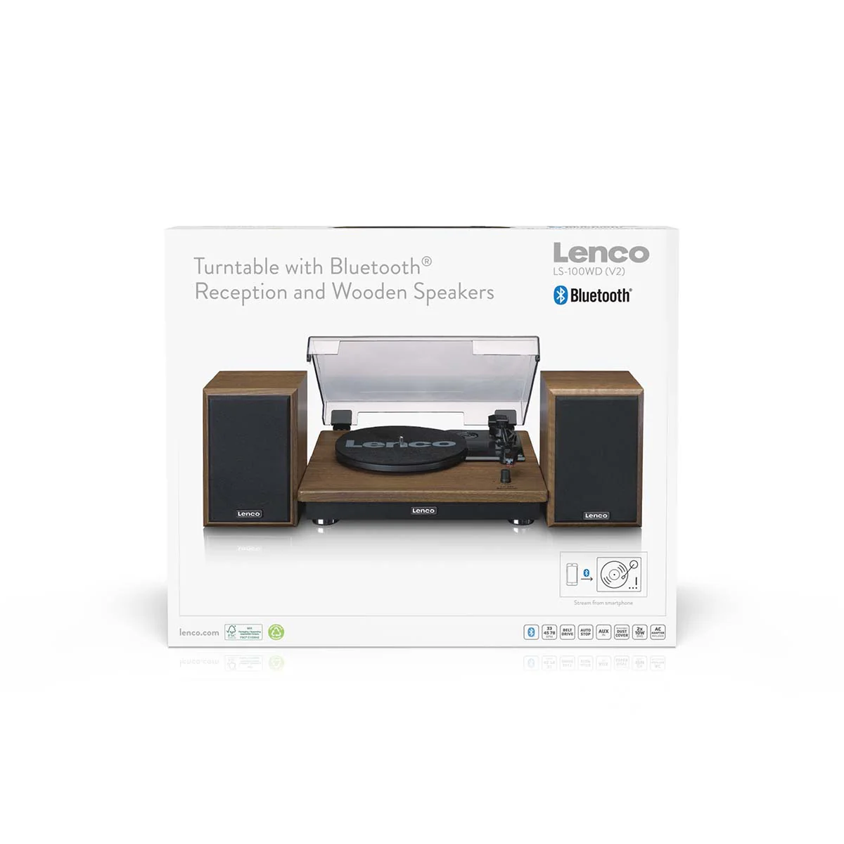 LENCO LS-100WD - Platenspeler met 2 externe speakers - Hout - Image 13