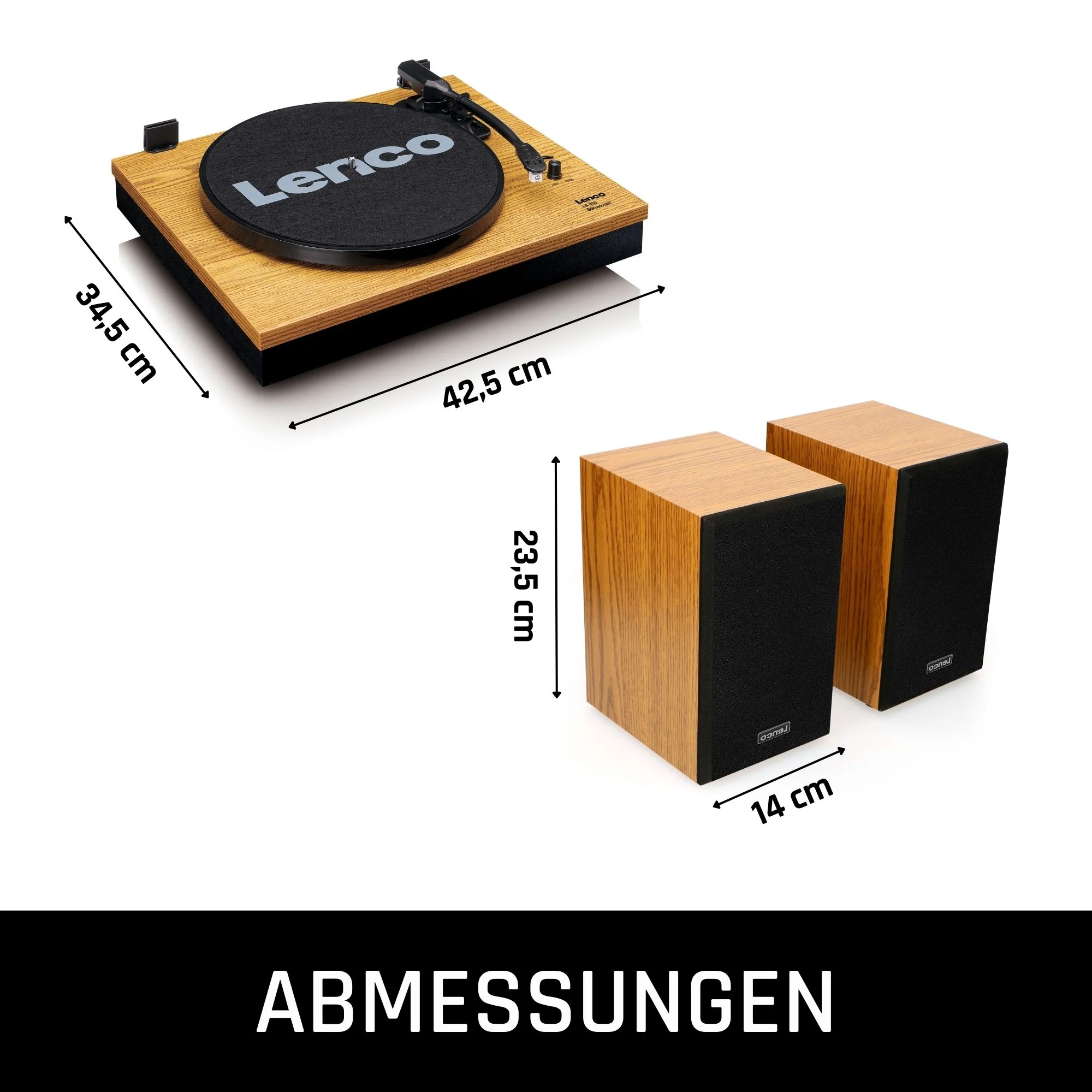 LENCO LS-300WD - Platenspeler met Bluetooth® en twee externe speakers, hout - Image 16