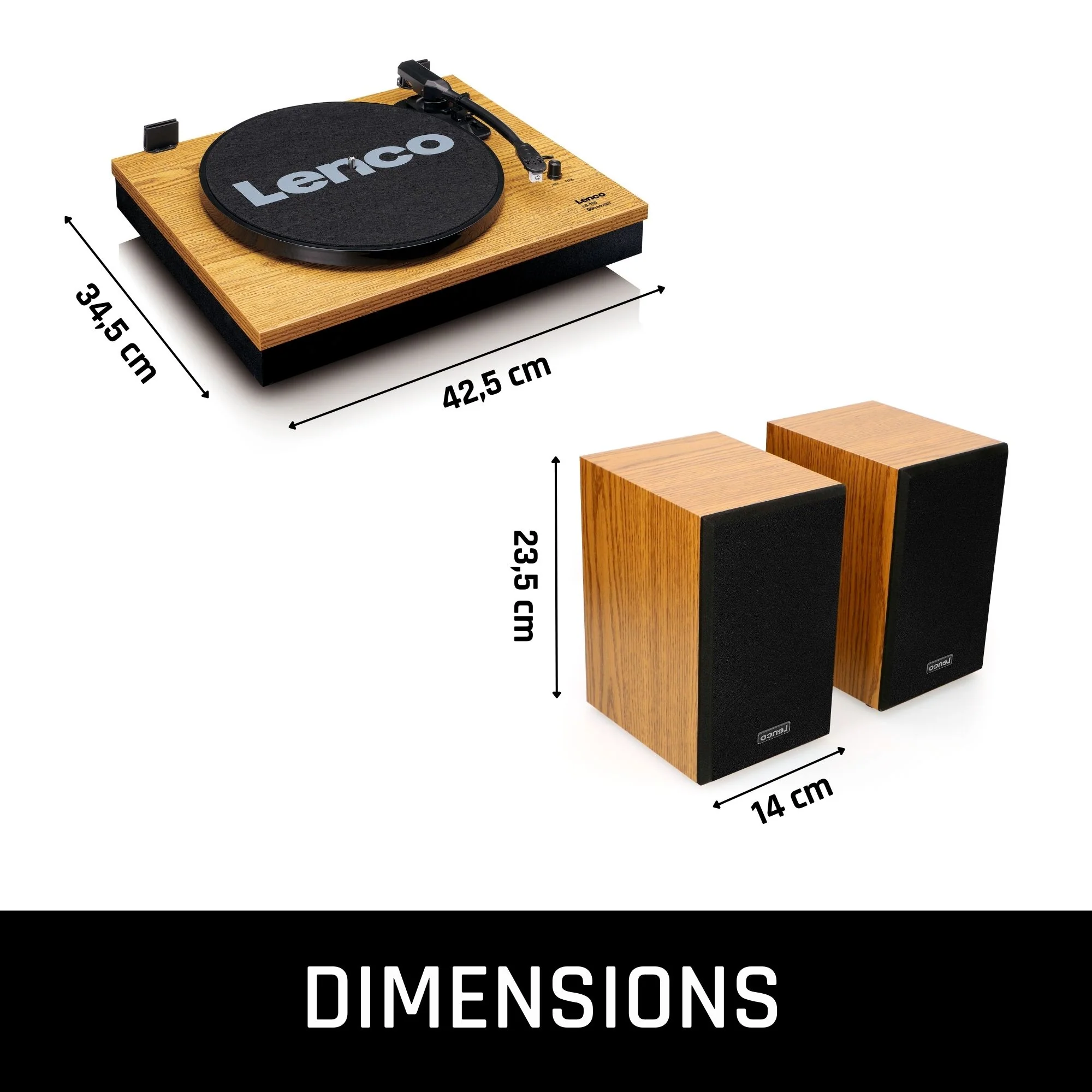 LENCO LS-300WD - Platenspeler met Bluetooth® en twee externe speakers, hout - Image 17