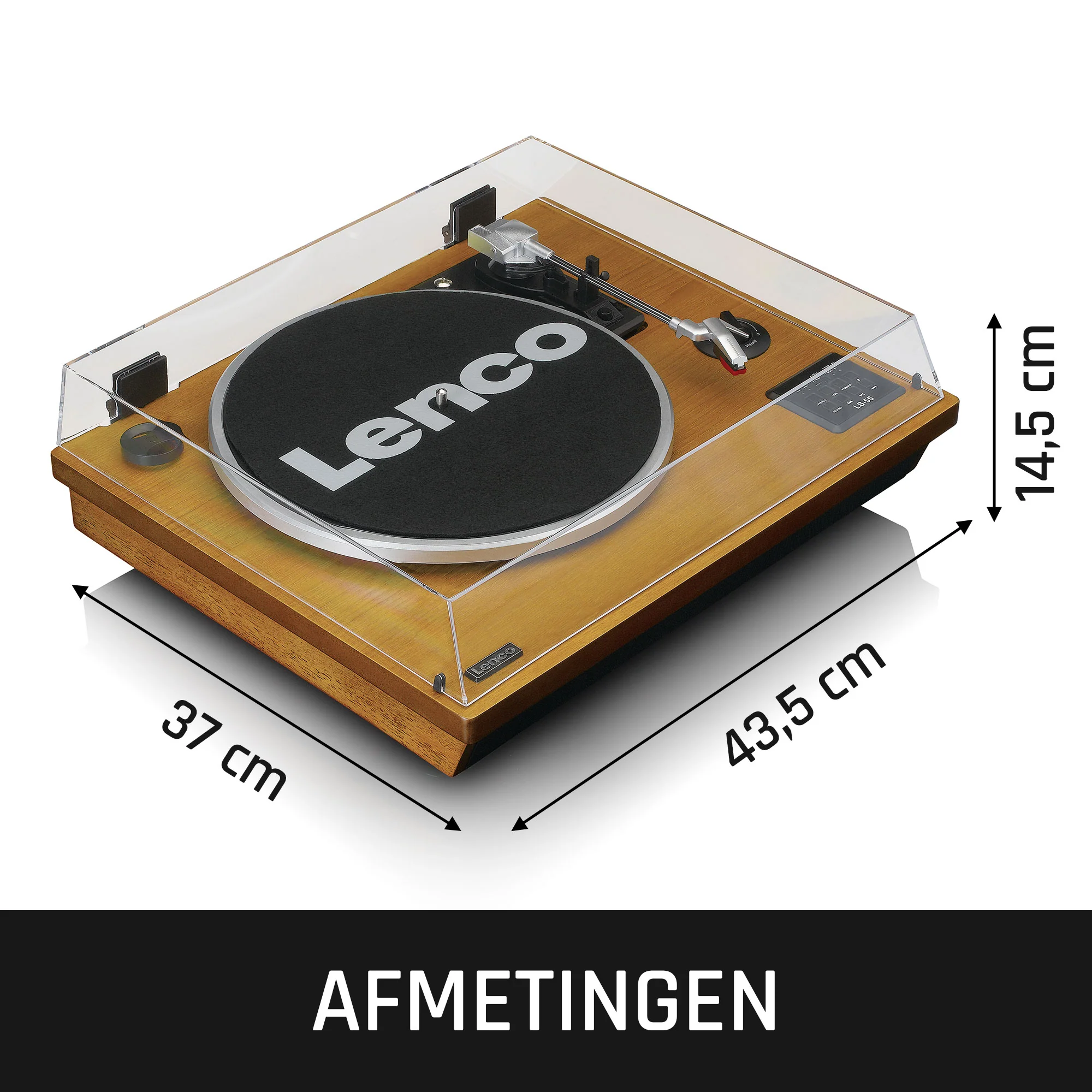 LENCO LS-55WA - Platenspeler met Bluetooth®, USB, MP3, luidsprekers - Hout - Image 12