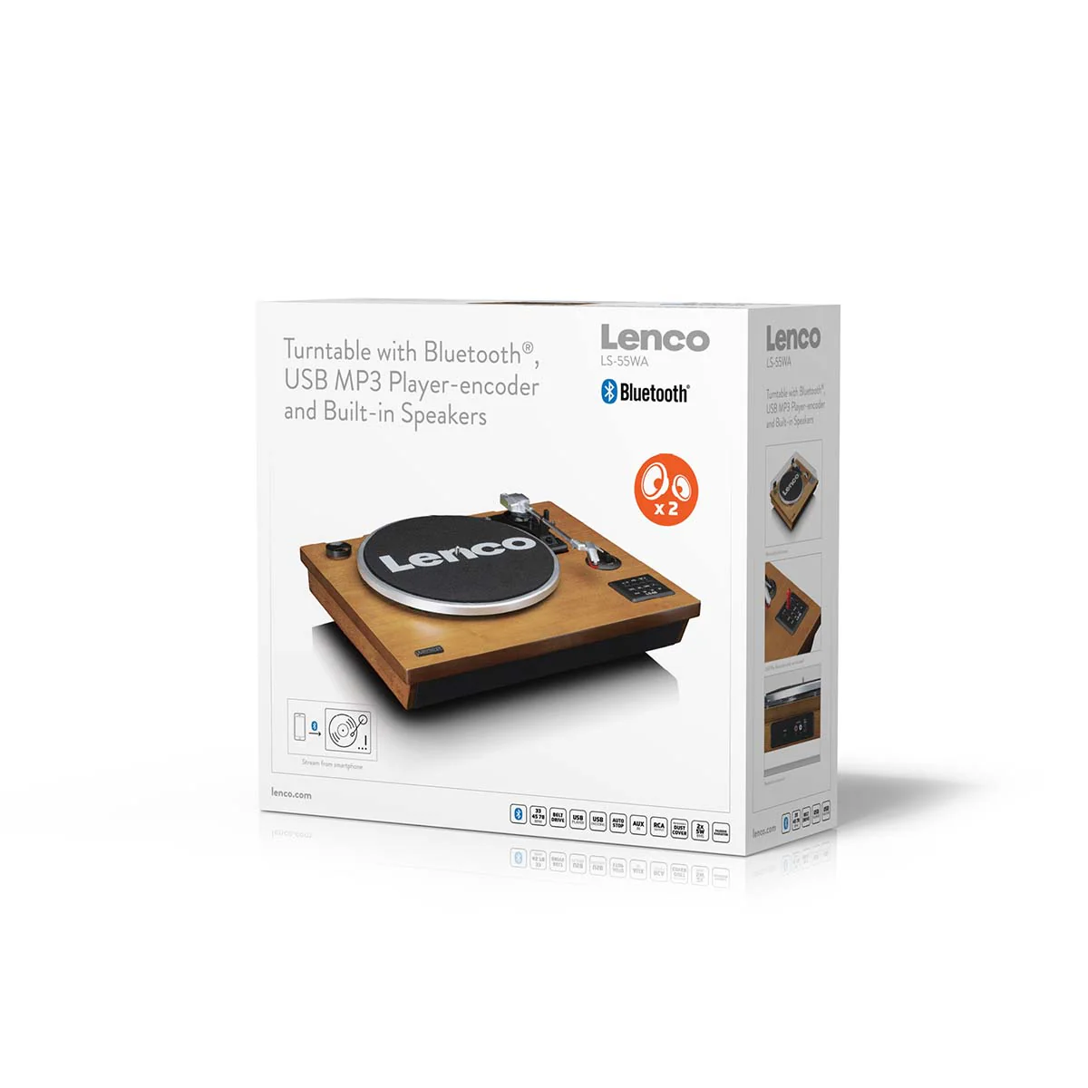 LENCO LS-55WA - Platenspeler met Bluetooth®, USB, MP3, luidsprekers - Hout - Image 14