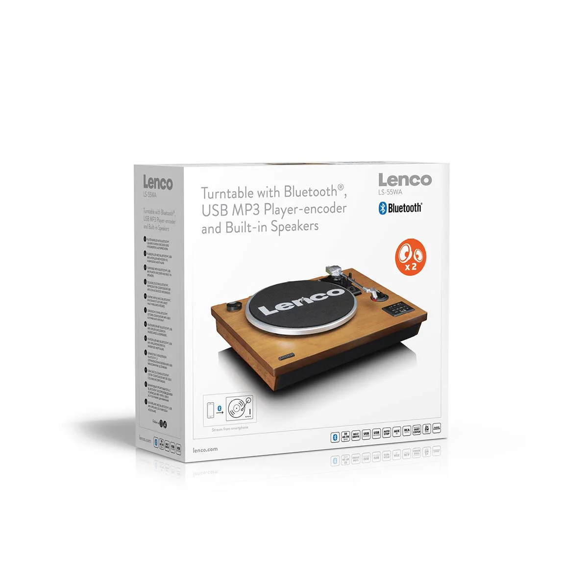 LENCO LS-55WA - Platenspeler met Bluetooth®, USB, MP3, luidsprekers - Hout - Image 15