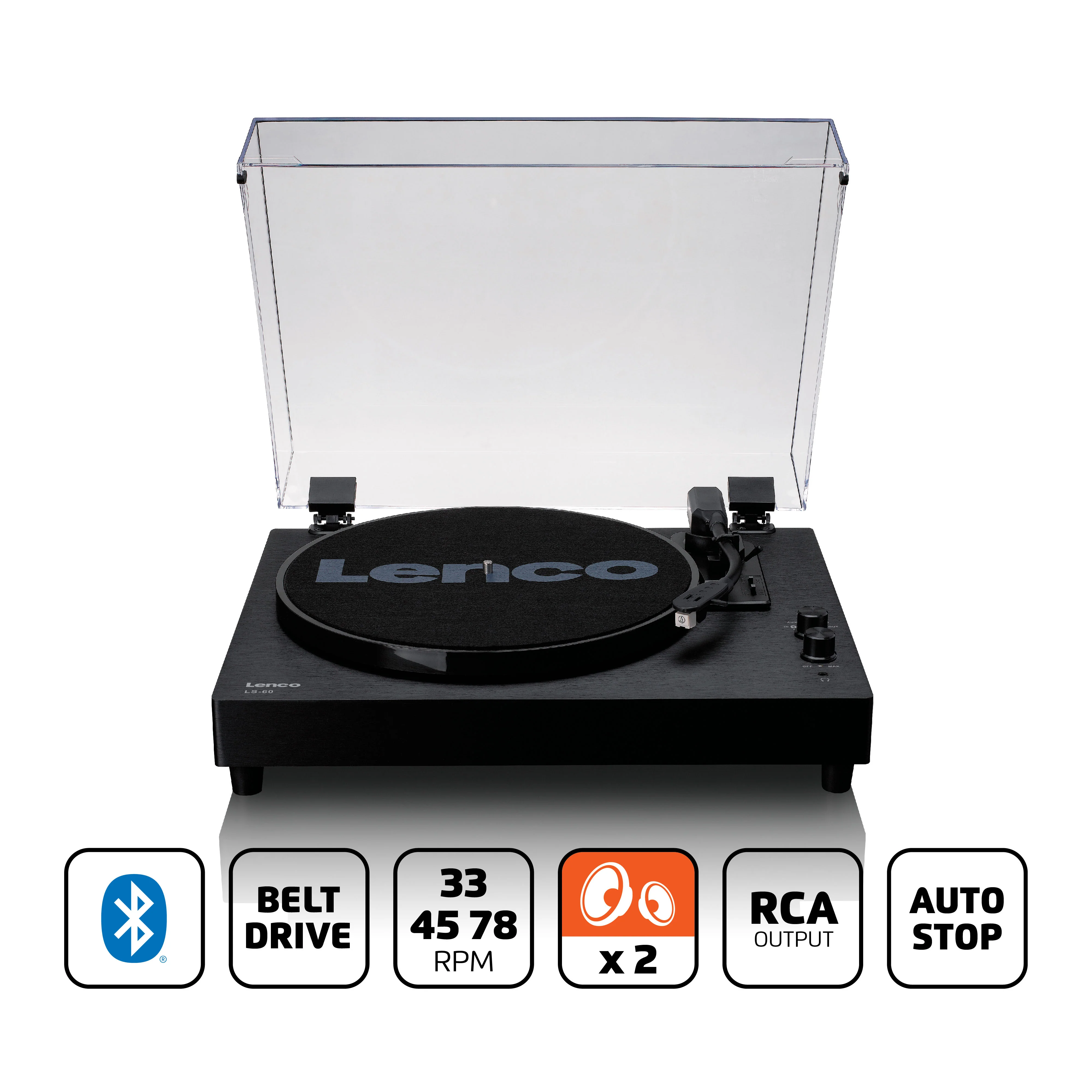 Lenco LS-60BK - Houten platenspeler met Bluetooth en ingebouwde speakers - Zwart - Image 13