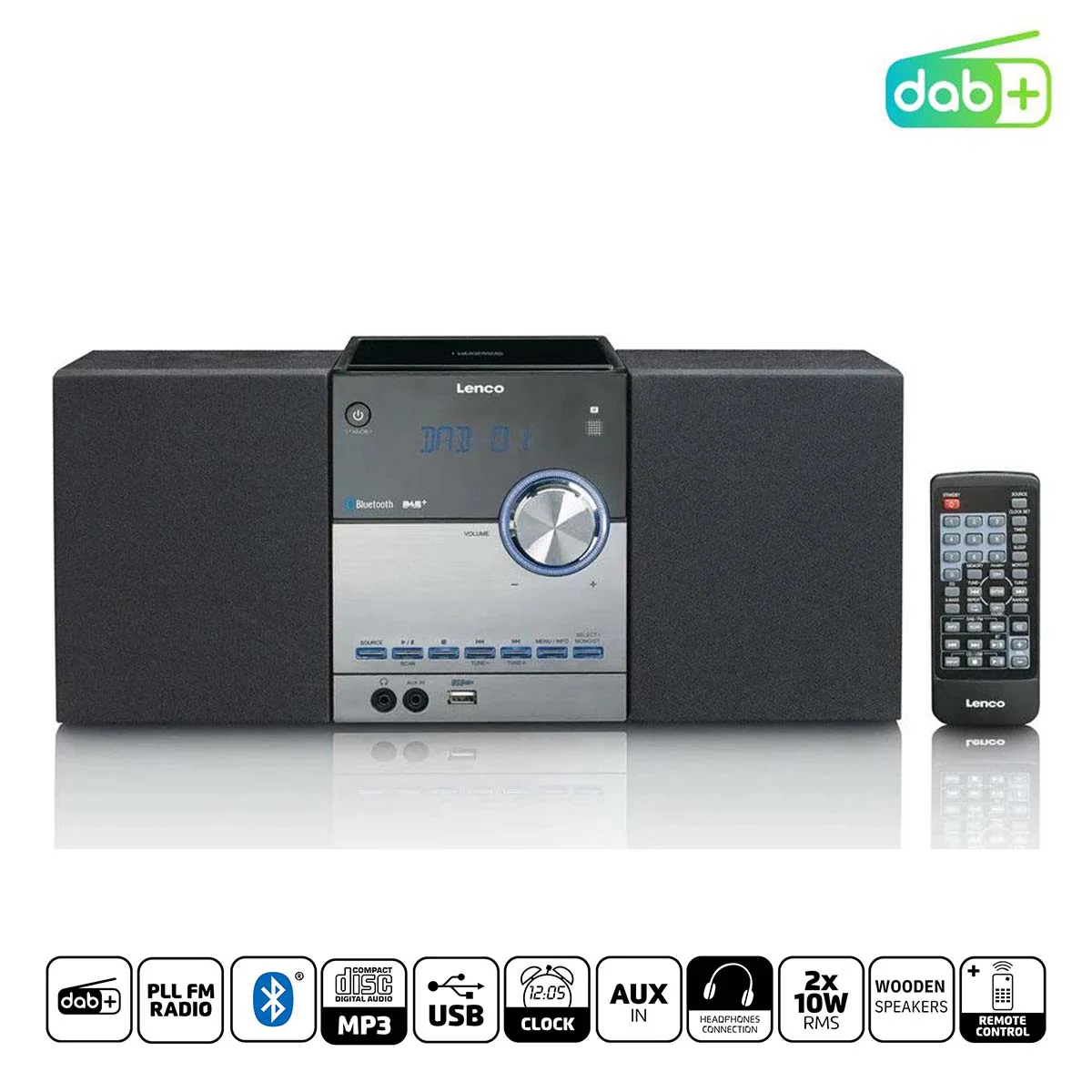 LENCO MC-150 - Stereo set met DAB+ FM CD en Bluetooth® en USB player - Zwart - Image 13