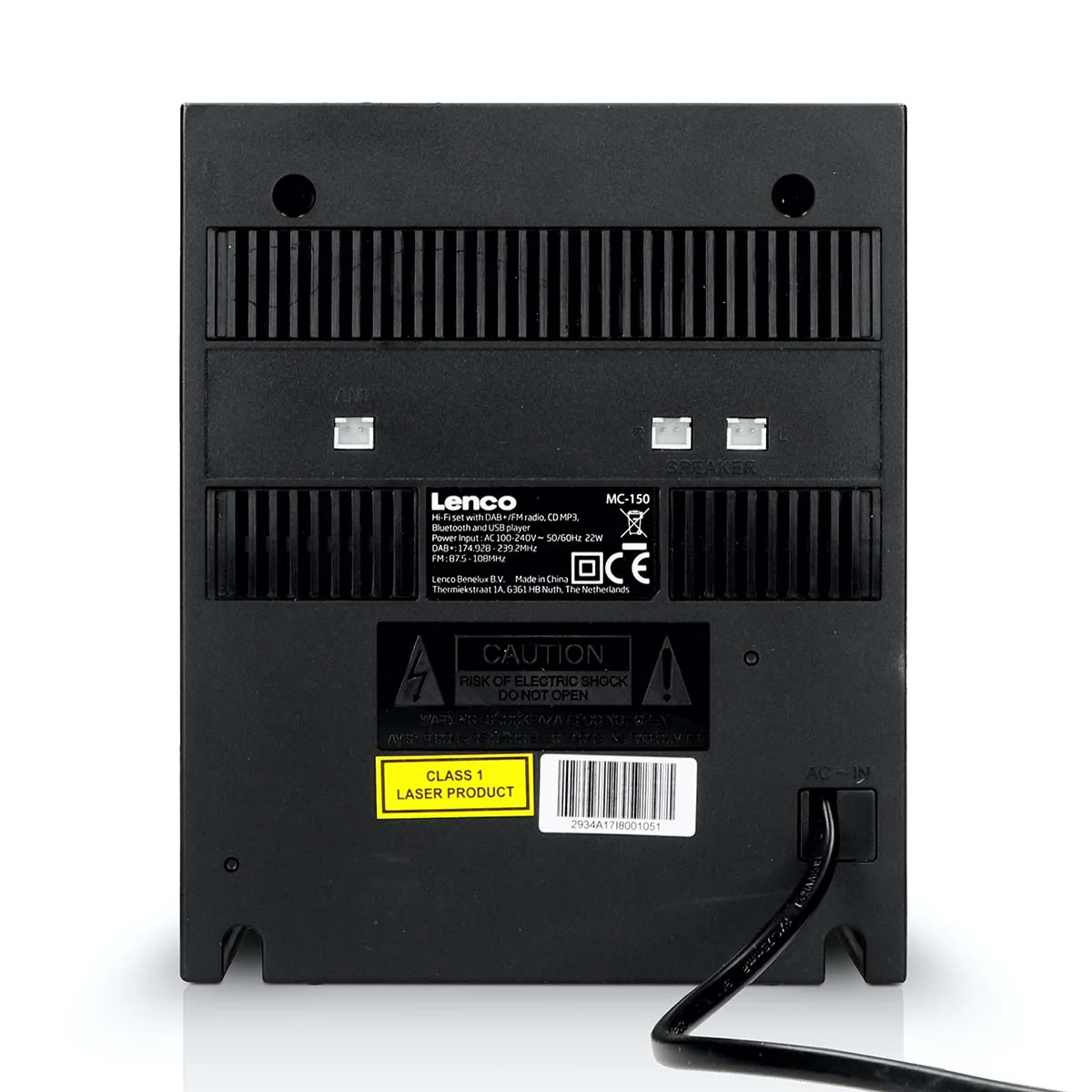 LENCO MC-150 - Stereo set met DAB+ FM CD en Bluetooth® en USB player - Zwart - Image 8