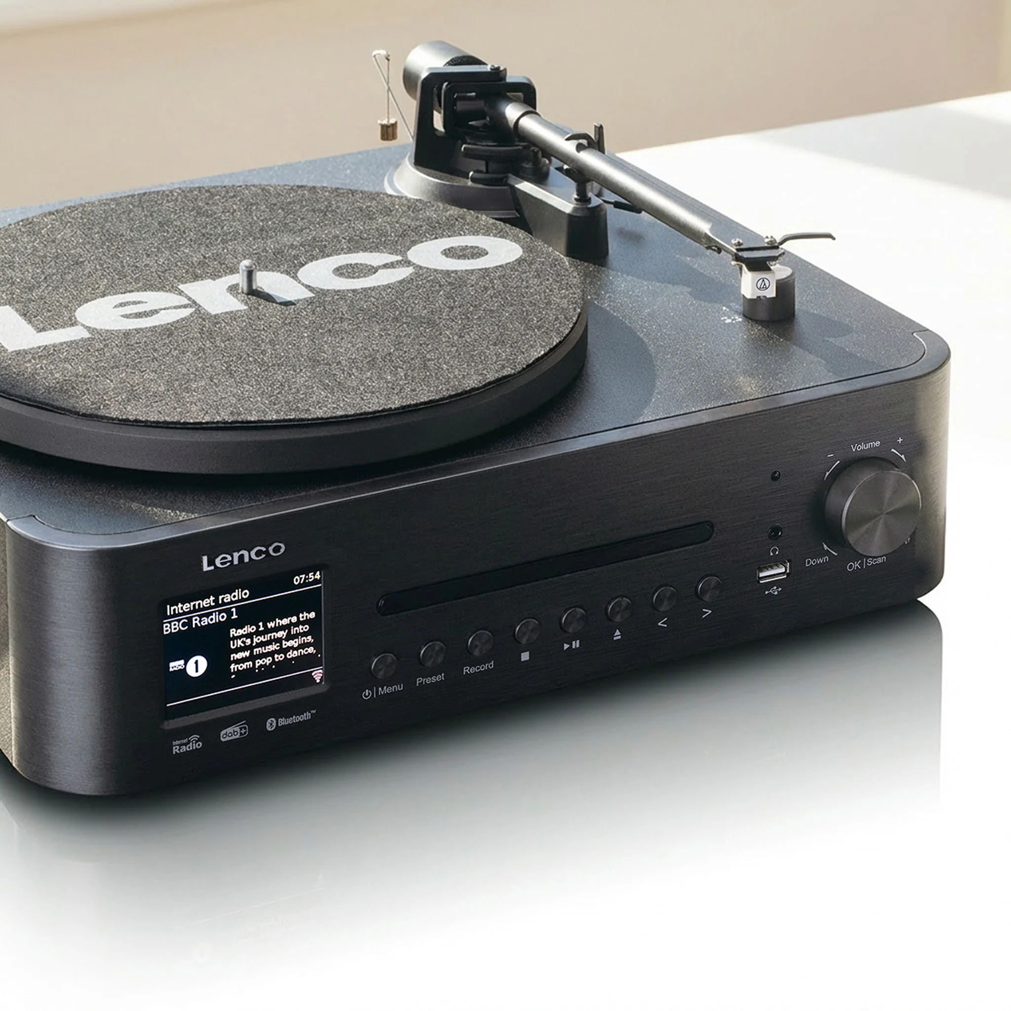 LENCO MC-760BK - Hifi Stereoset met platenspeler en speakers - Internet radio, DAB+, FM, Bluetooth®, CD/MP3-speler - Zwart - Image 15