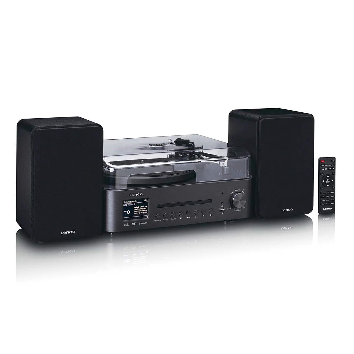 LENCO MC-760BK - Hifi Stereoset met platenspeler en speakers - Internet radio, DAB+, FM, Bluetooth®, CD/MP3-speler - Zwart - Image 5