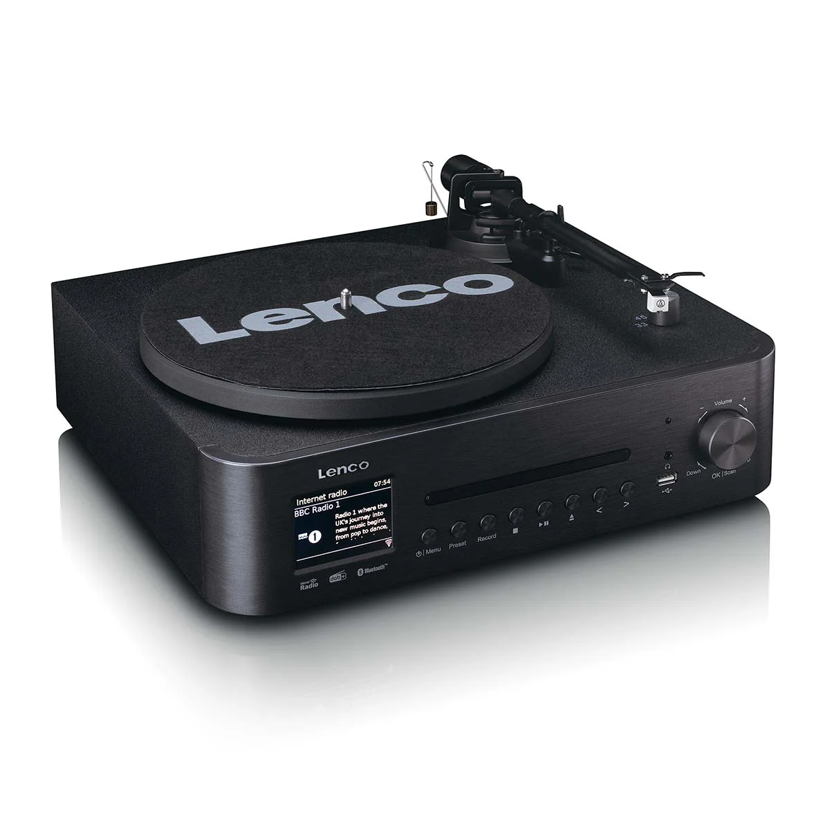 LENCO MC-760BK - Hifi Stereoset met platenspeler en speakers - Internet radio, DAB+, FM, Bluetooth®, CD/MP3-speler - Zwart - Image 7