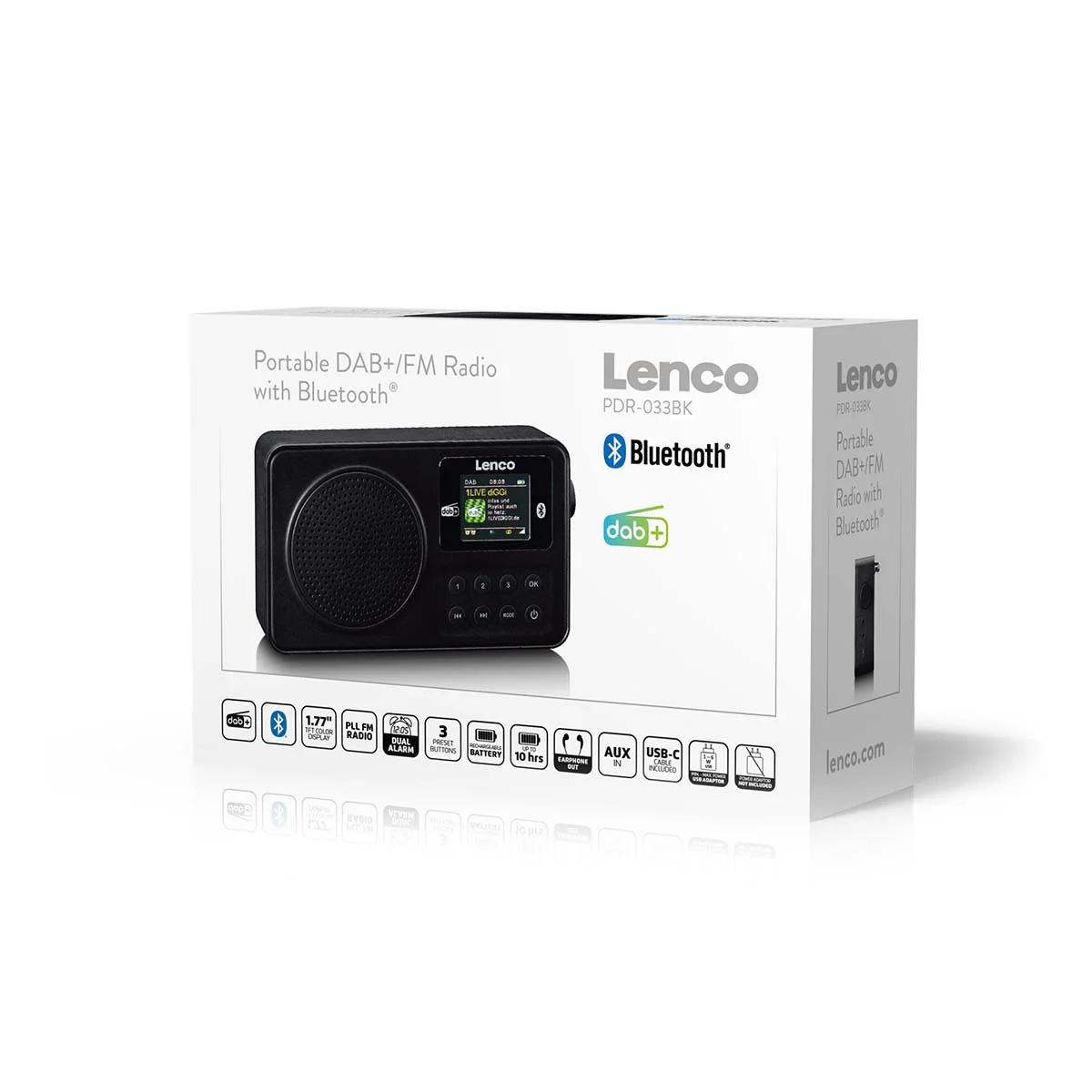 LENCO PDR-033BK - Draagbare DAB+/FM radio met Bluetooth® en oplaadbare batterij - Zwart - Image 10