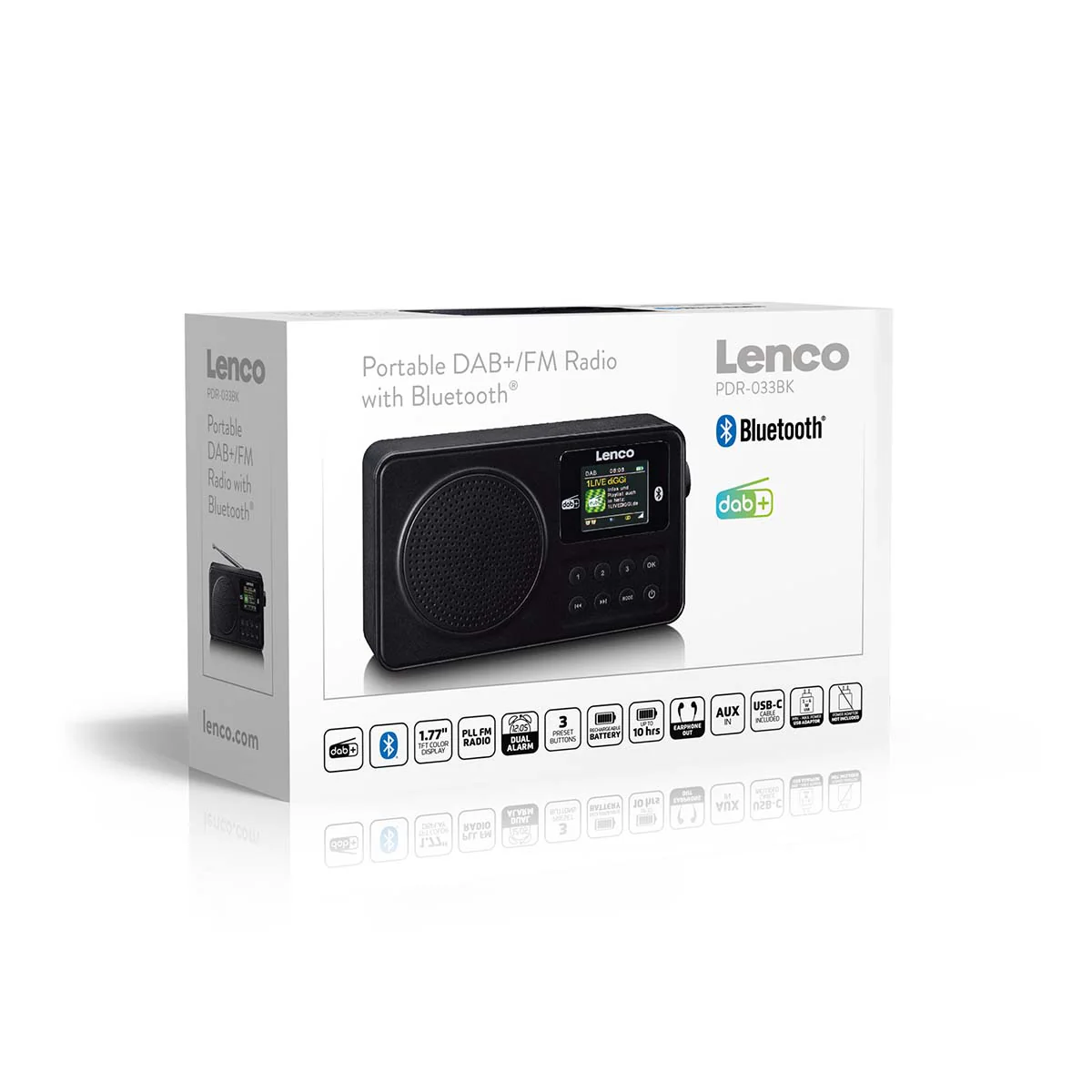 LENCO PDR-033BK - Draagbare DAB+/FM radio met Bluetooth® en oplaadbare batterij - Zwart - Image 11