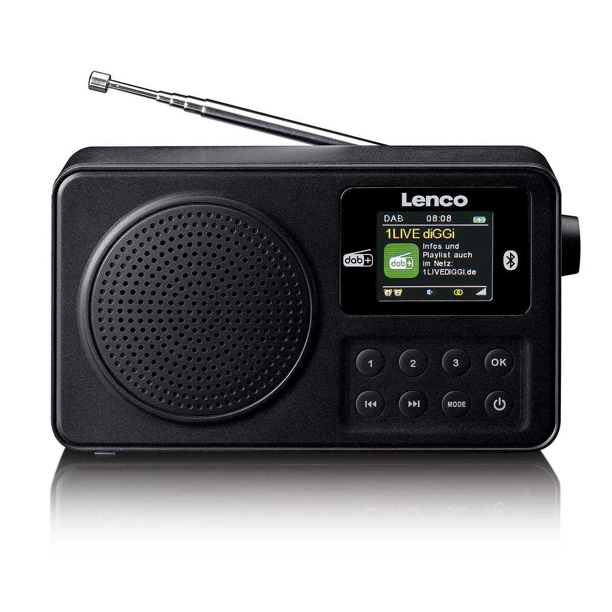 LENCO PDR-033BK - Draagbare DAB+/FM radio met Bluetooth® en oplaadbare batterij - Zwart - Image 3