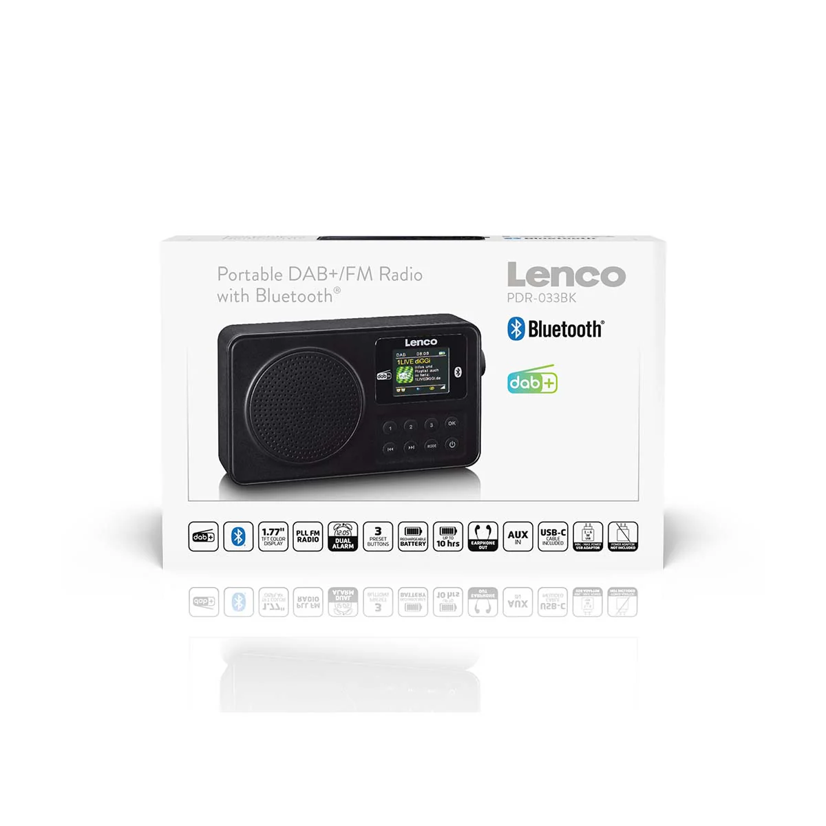 LENCO PDR-033BK - Draagbare DAB+/FM radio met Bluetooth® en oplaadbare batterij - Zwart - Image 9