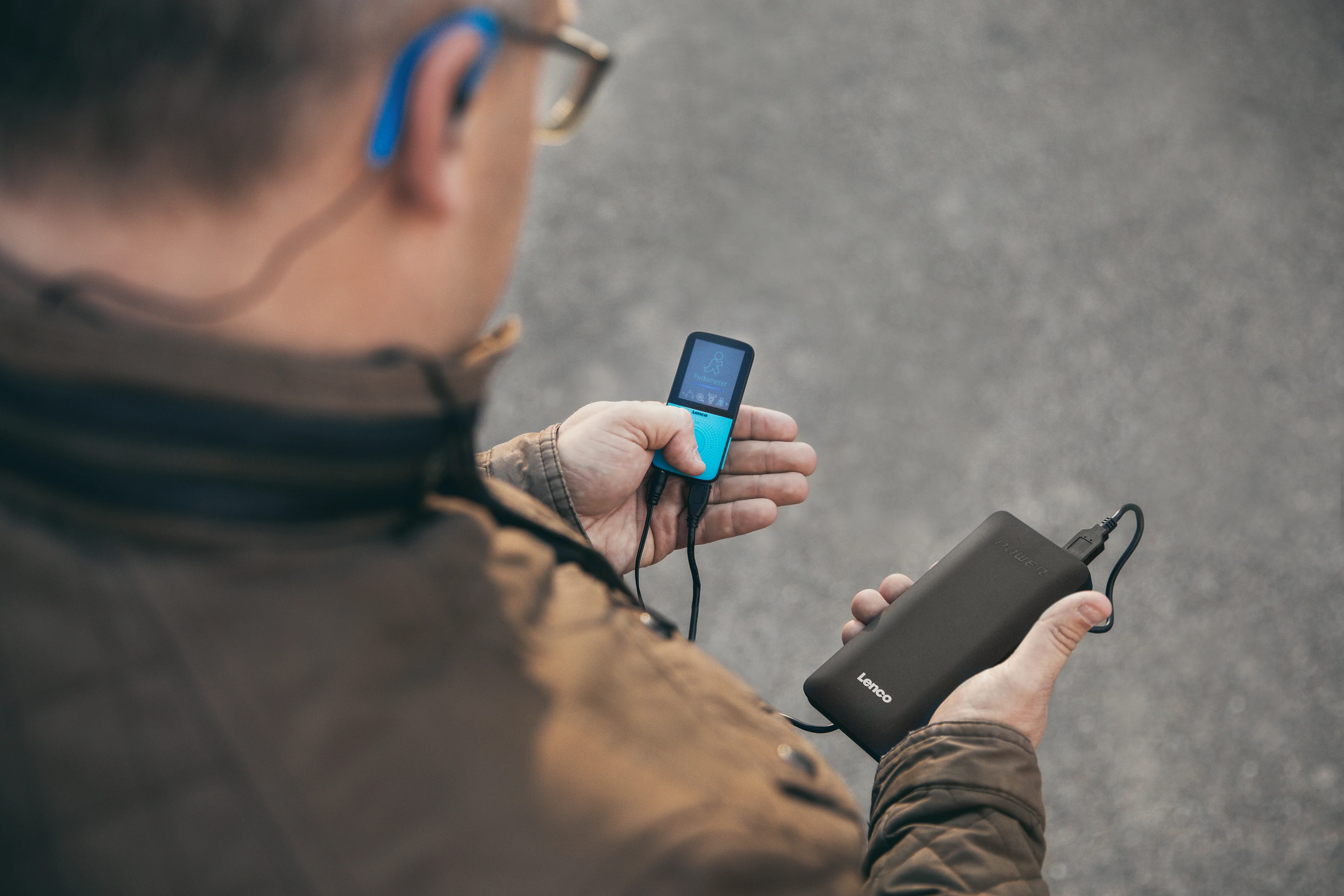 LENCO PODO-153BU - Sport MP3/4 Speler met stappenteller en sport oordopjes en sport armband - Blauw - Image 6