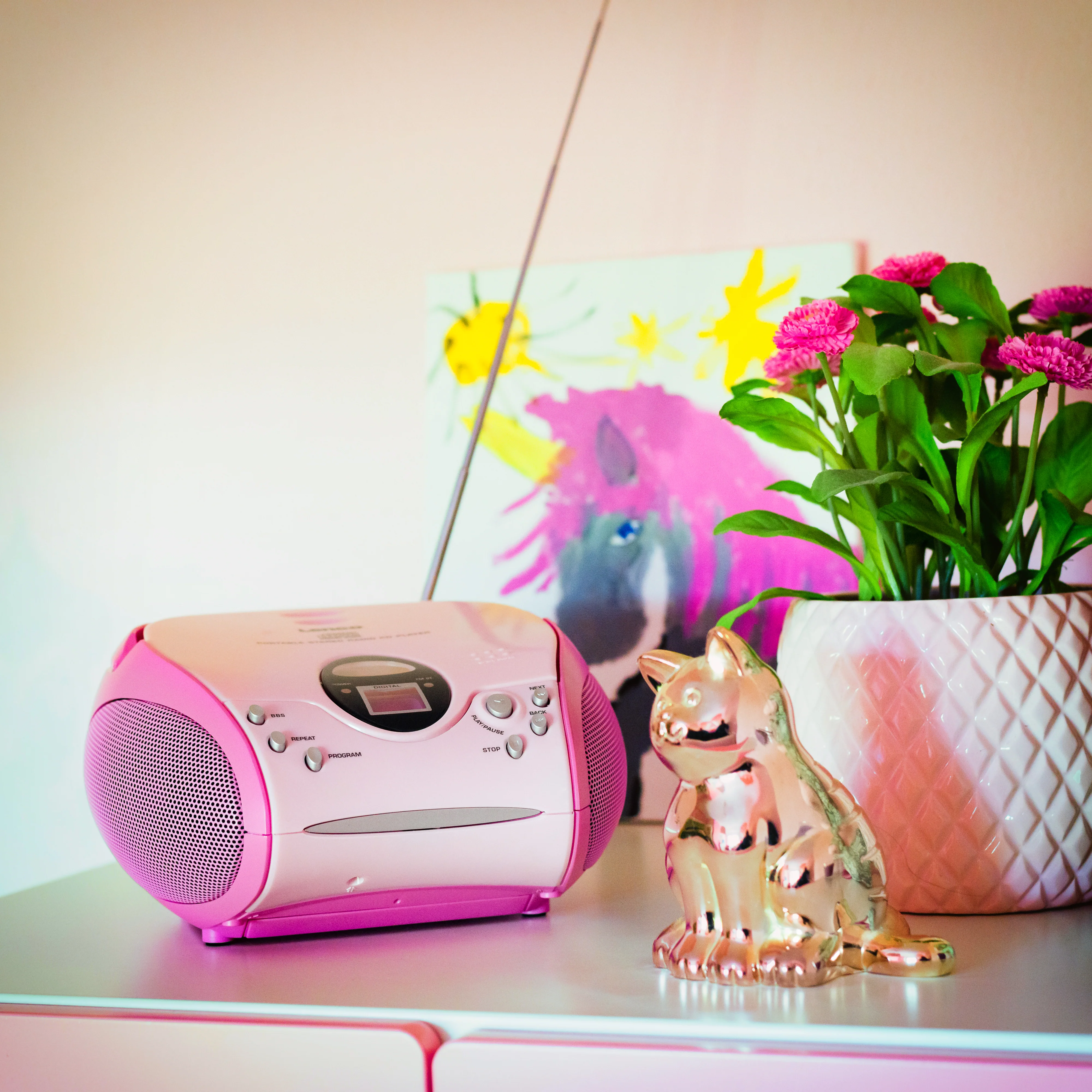 LENCO SCD-24 Pink - Draagbare stereo FM radio met CD-speler - Roze - Image 13