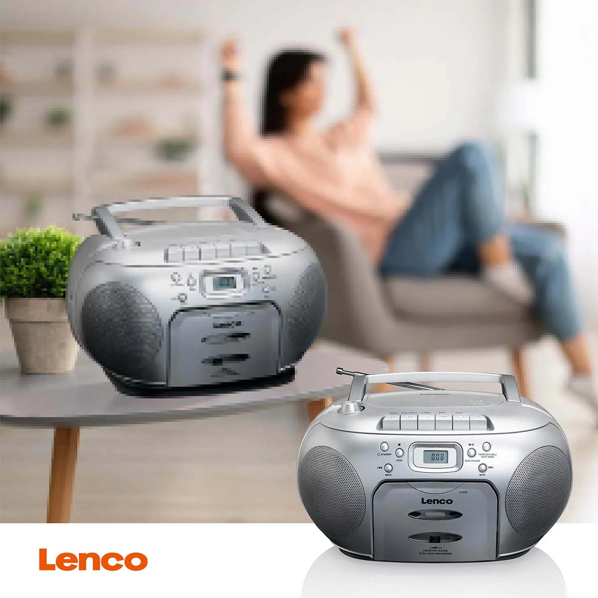 LENCO SCD-420SI - Portable stereo FM Radio CD - Cassettespeler - Image 11