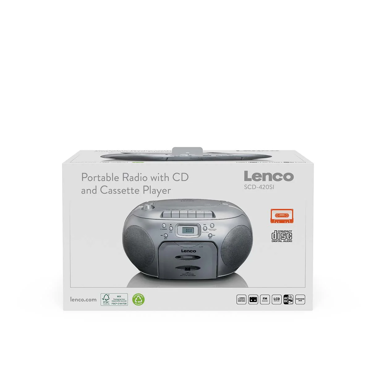 LENCO SCD-420SI - Portable stereo FM Radio CD - Cassettespeler - Image 12