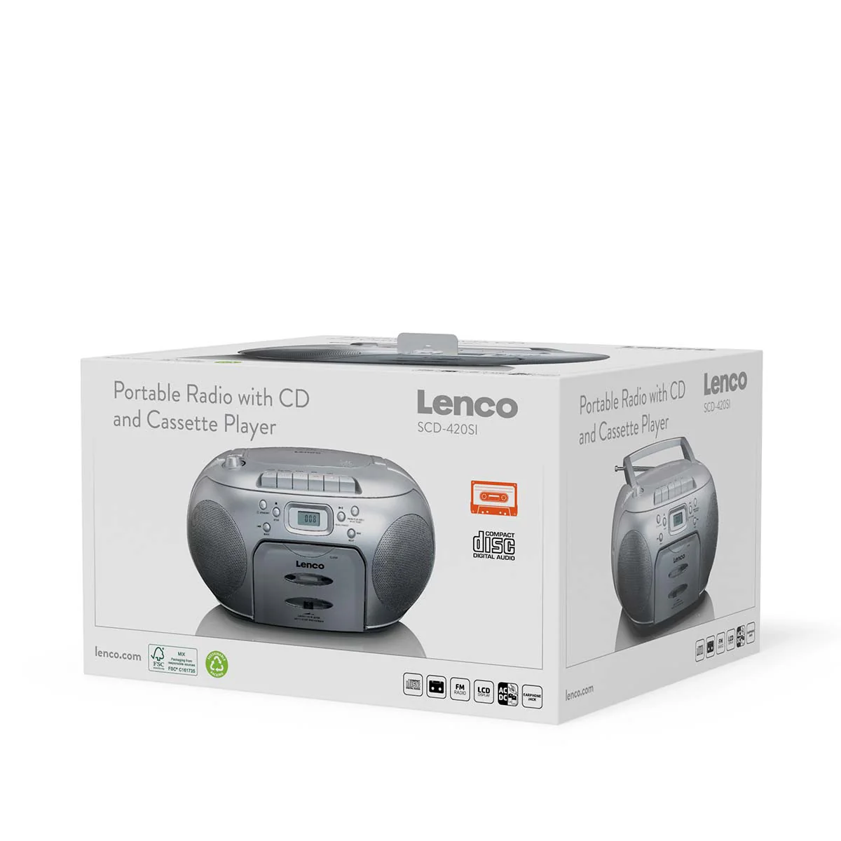 LENCO SCD-420SI - Portable stereo FM Radio CD - Cassettespeler - Image 13