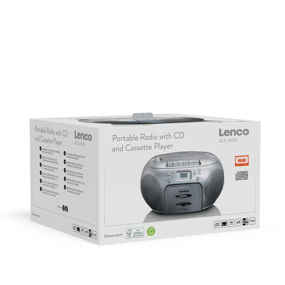 LENCO SCD-420SI - Portable stereo FM Radio CD - Cassettespeler - Image 14