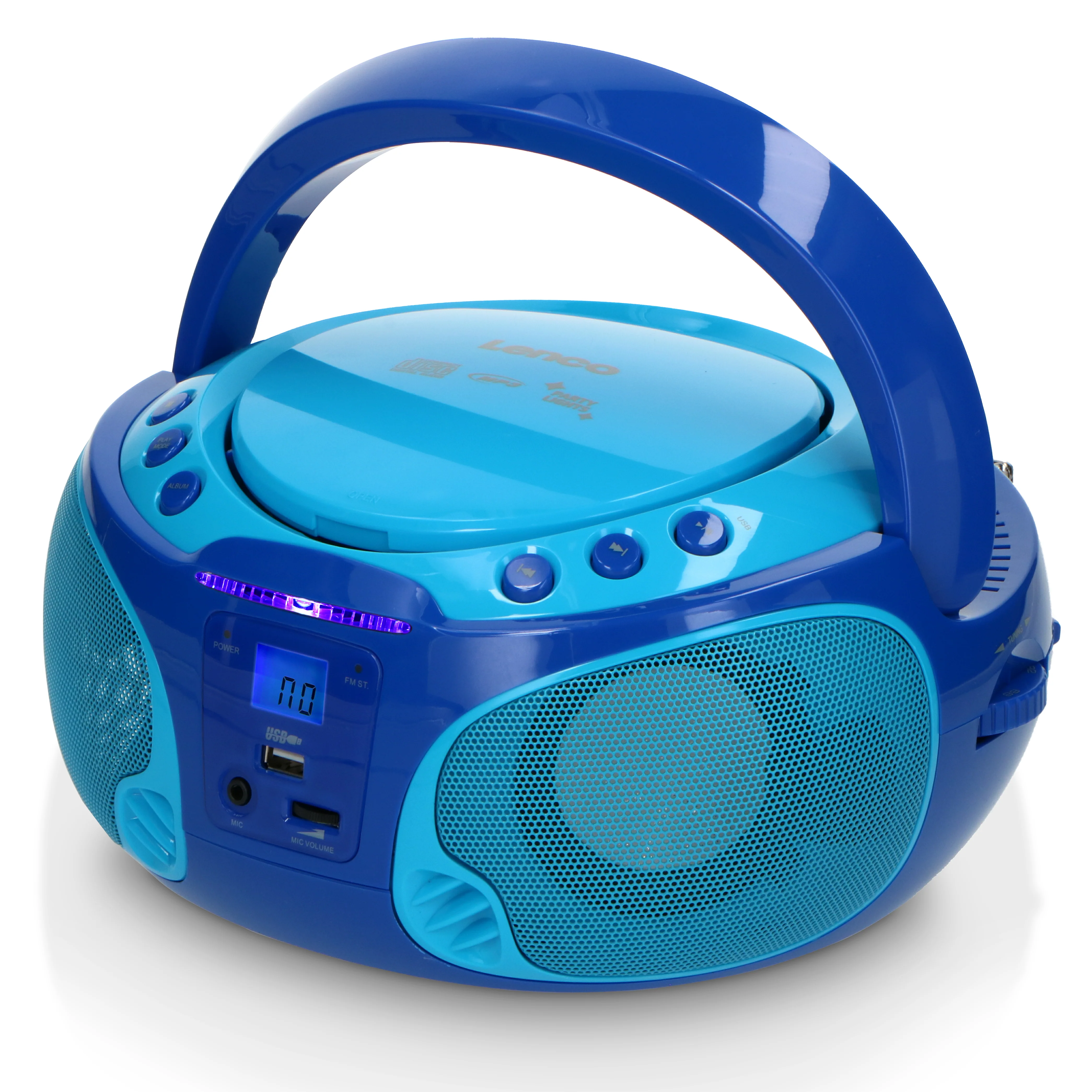 LENCO SCD-650BU Draagbare FM Radio CD/MP3/USB microfoon en licht effecten - Blauw - Image 10