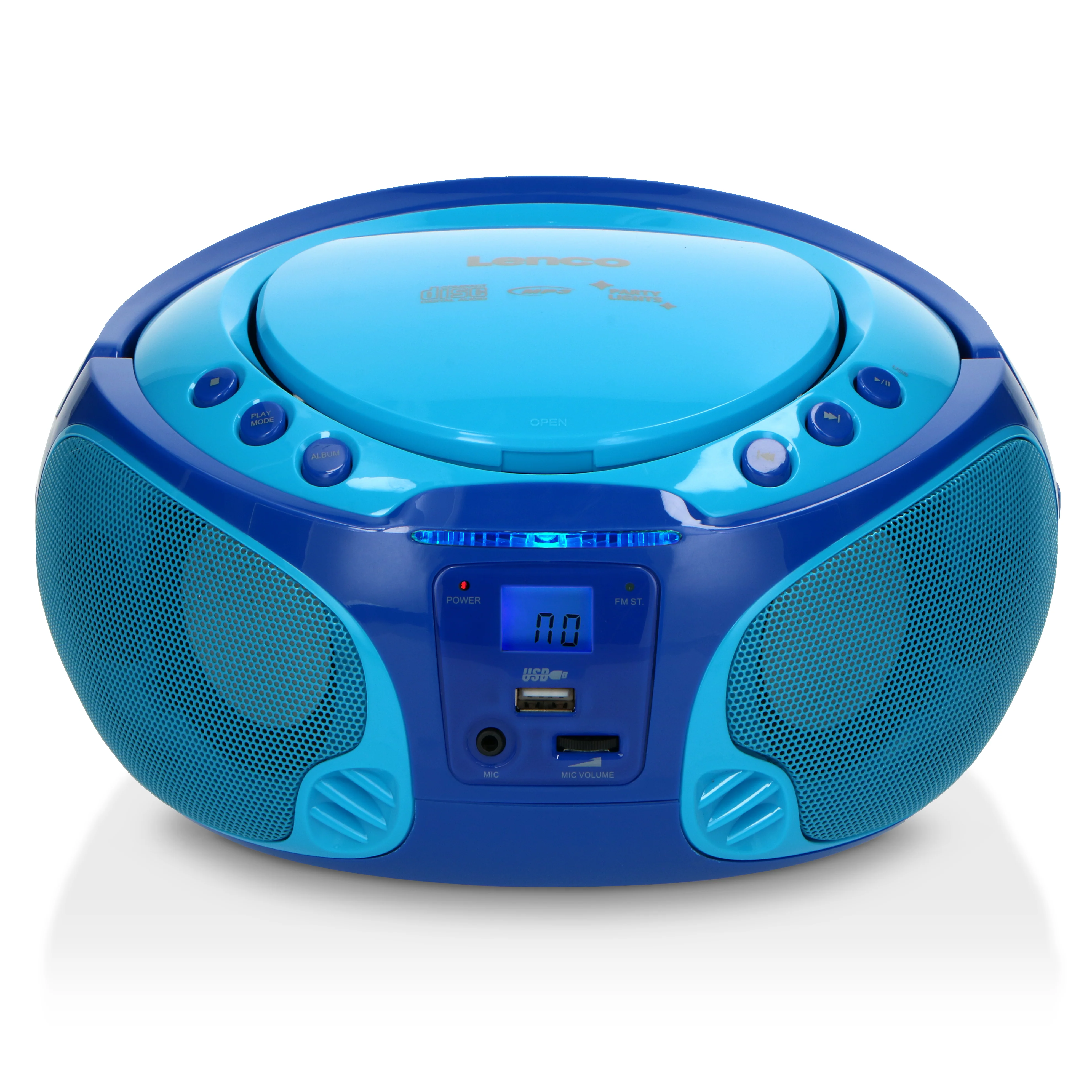 LENCO SCD-650BU Draagbare FM Radio CD/MP3/USB microfoon en licht effecten - Blauw - Image 11