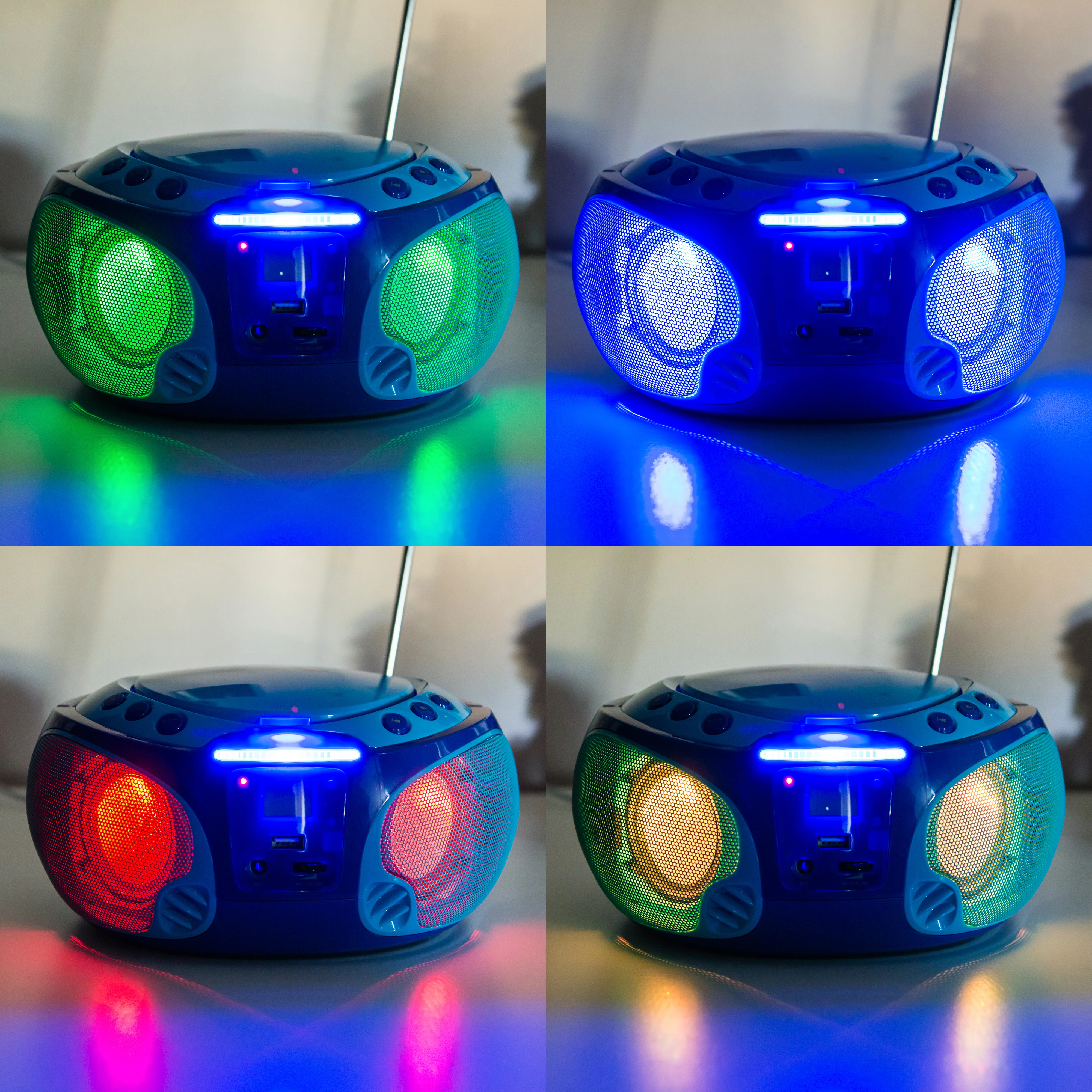 LENCO SCD-650BU Draagbare FM Radio CD/MP3/USB microfoon en licht effecten - Blauw - Image 20