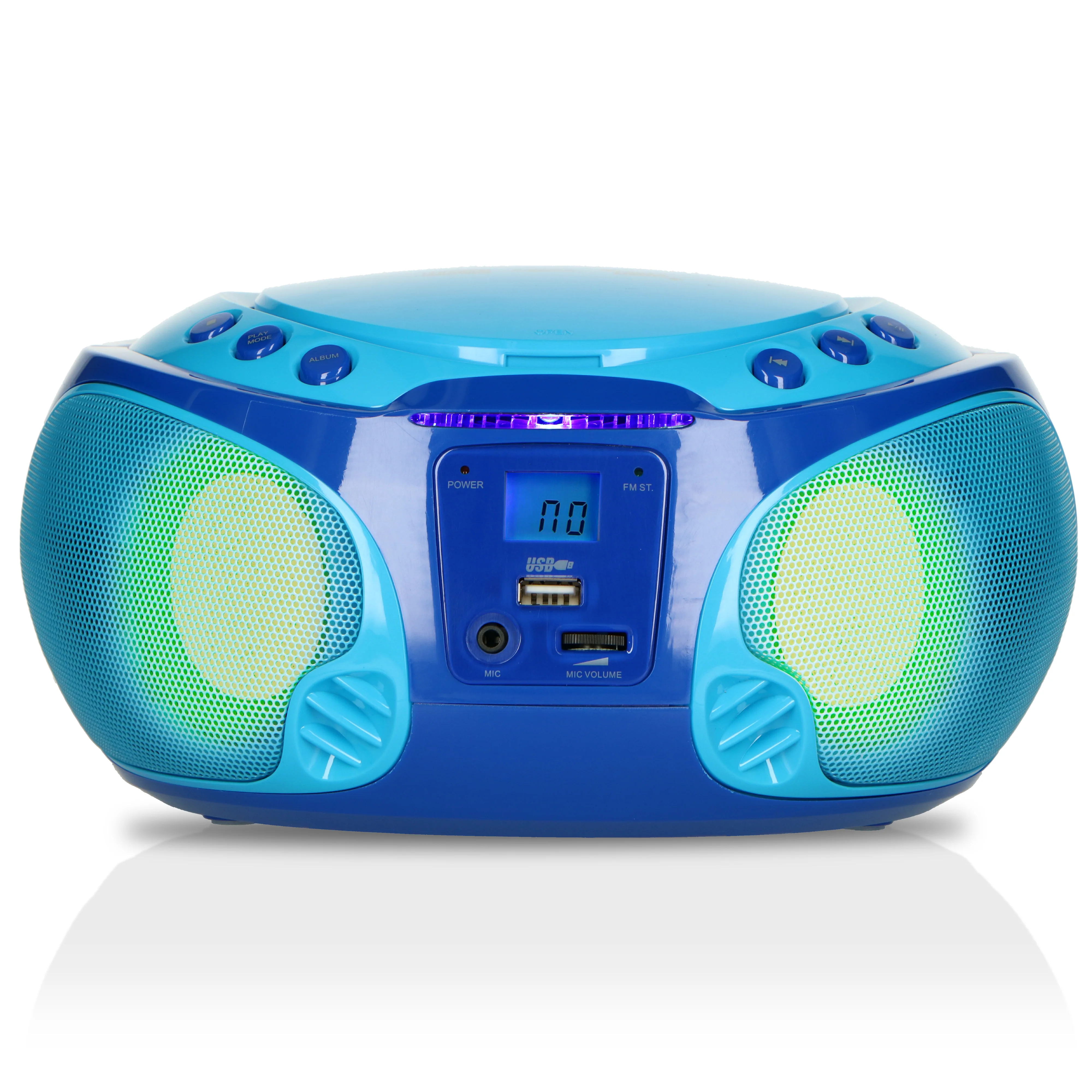 LENCO SCD-650BU Draagbare FM Radio CD/MP3/USB microfoon en licht effecten - Blauw - Image 4